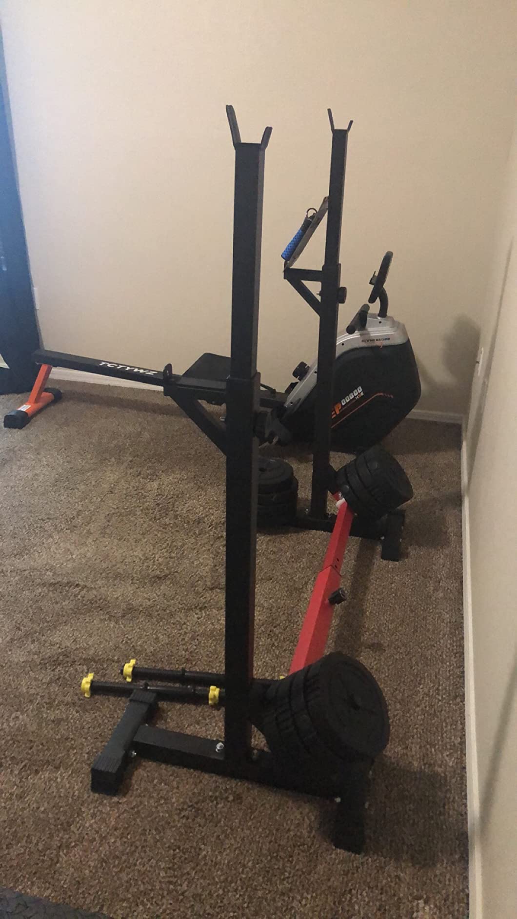 CANPA Adjustable Squat Rack Stand Multi-Function Barbell Rack Weight Lifting Gym Dumbbell Racks Home Gym Bench Press Rack Dumbbell Racks Stands 600Lbs customer photo 2