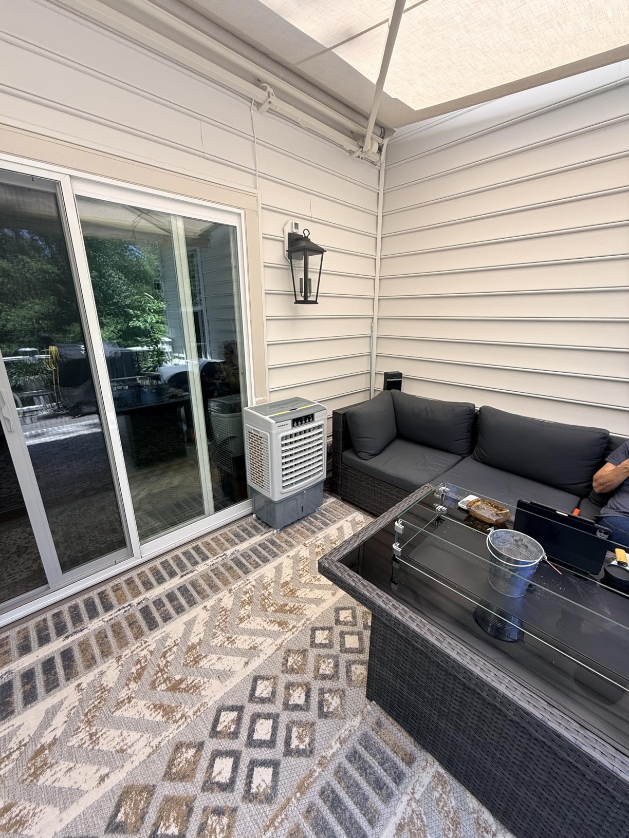 Swamp Cooler, 2100CFM Evaporative Air Cooler with 3 Modes & Wind Speeds, 120°Oscillation, 24H Timer, Portable Outdoor Air Conditioner with Auto Fill for Patio Garage Commercial Use, 8 Gallon customer photo 1
