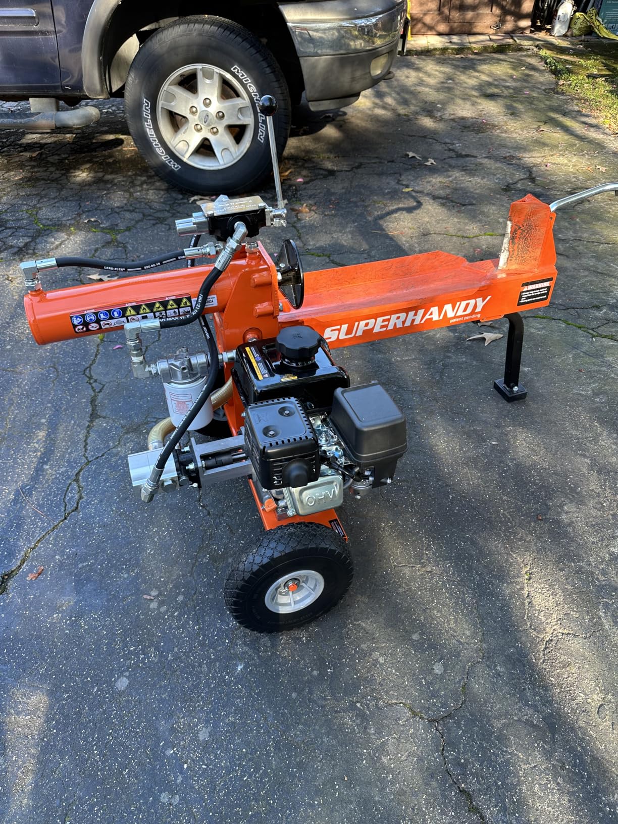 SuperHandy Log Splitter, 20 Ton, Gas Powered 7 HP Engine, Automatic Wood Splitting Wedge Machine, Commercial Quality for Fireplace Burning firewood Supply customer photo 1