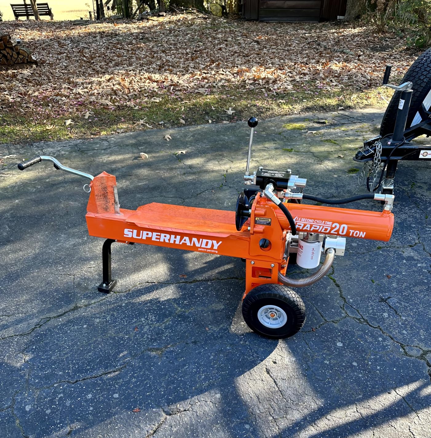 SuperHandy Log Splitter, 20 Ton, Gas Powered 7 HP Engine, Automatic Wood Splitting Wedge Machine, Commercial Quality for Fireplace Burning firewood Supply customer photo 2