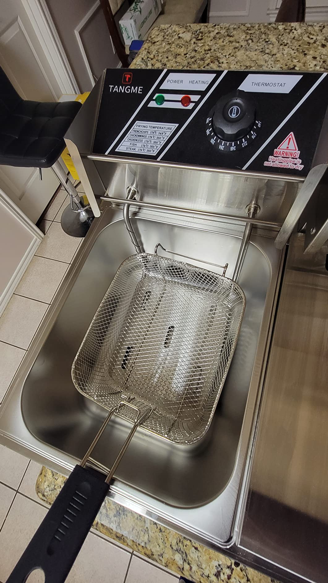 Deep Fryer with Basket 10L/12.7QT 1700W Electric Deep Fryers 0.7mm Thickened Stainless Steel Countertop Oil Fryer Large Capacity for Home and Commercial Use with Temperature Limiter customer photo 2