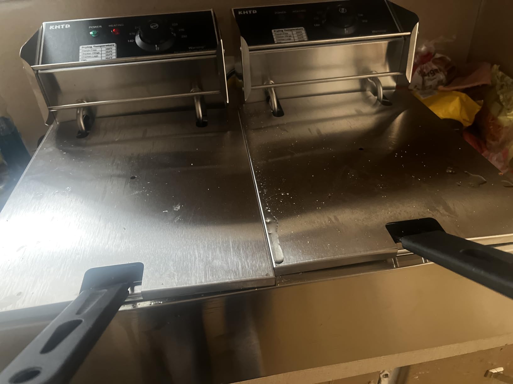 Commercial Deep Fryer with Basket, 3400W 12.7QT/12L, Detachable Large Capacity Stainless Steel Countertop Electric Oil Fryer with Temperature Control for Restaurant or Home Use customer photo 2