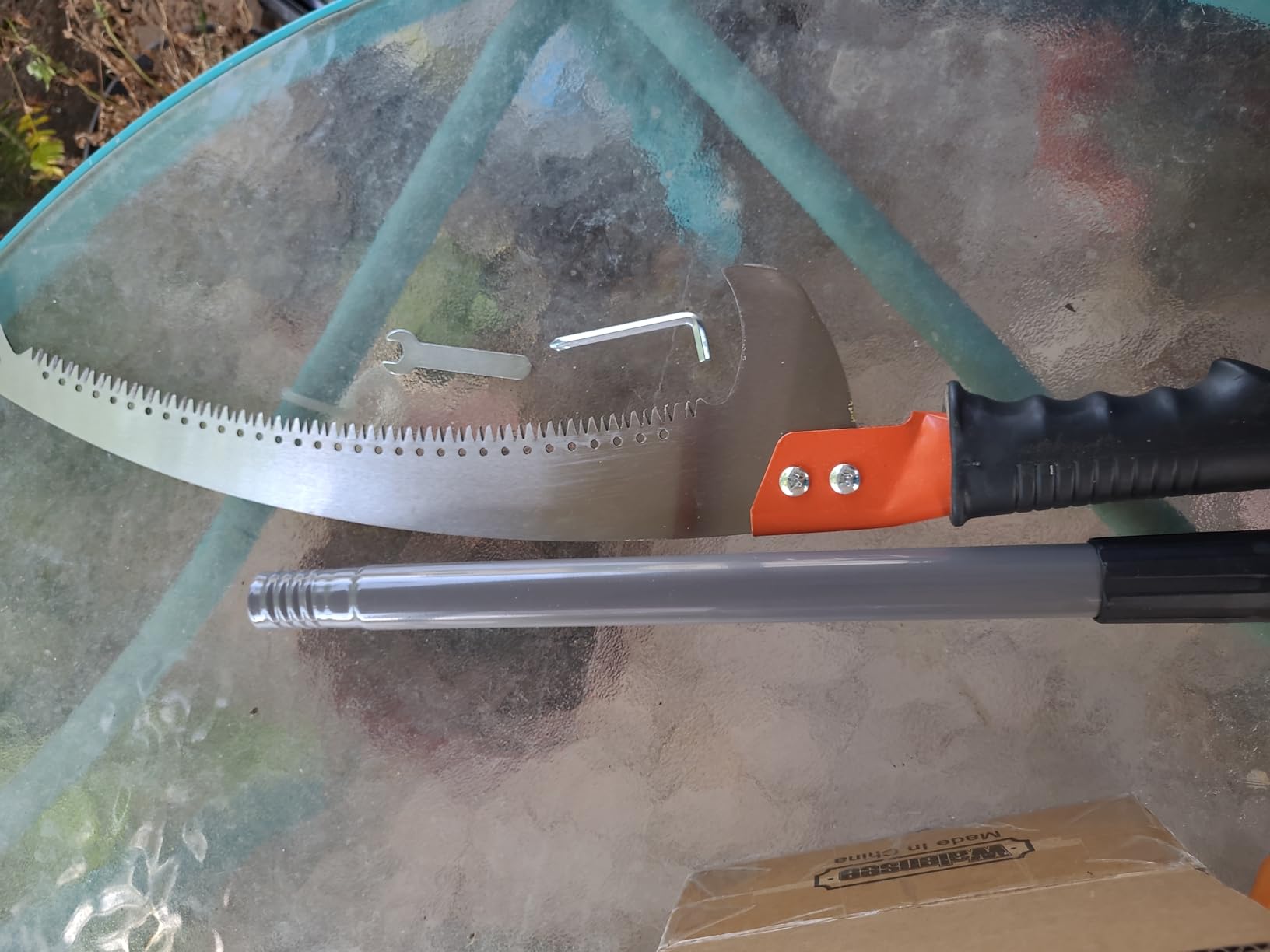 Walensee 14FT Pole Saw for Tree Trimming, Manual Tree Saw with Steel Blade & Adjustable Stainless Steel Extension Pole, Lightweight Long-Reach Tree Trimmer & Pole Pruner at Forestry Yard Garden Patio customer photo 2