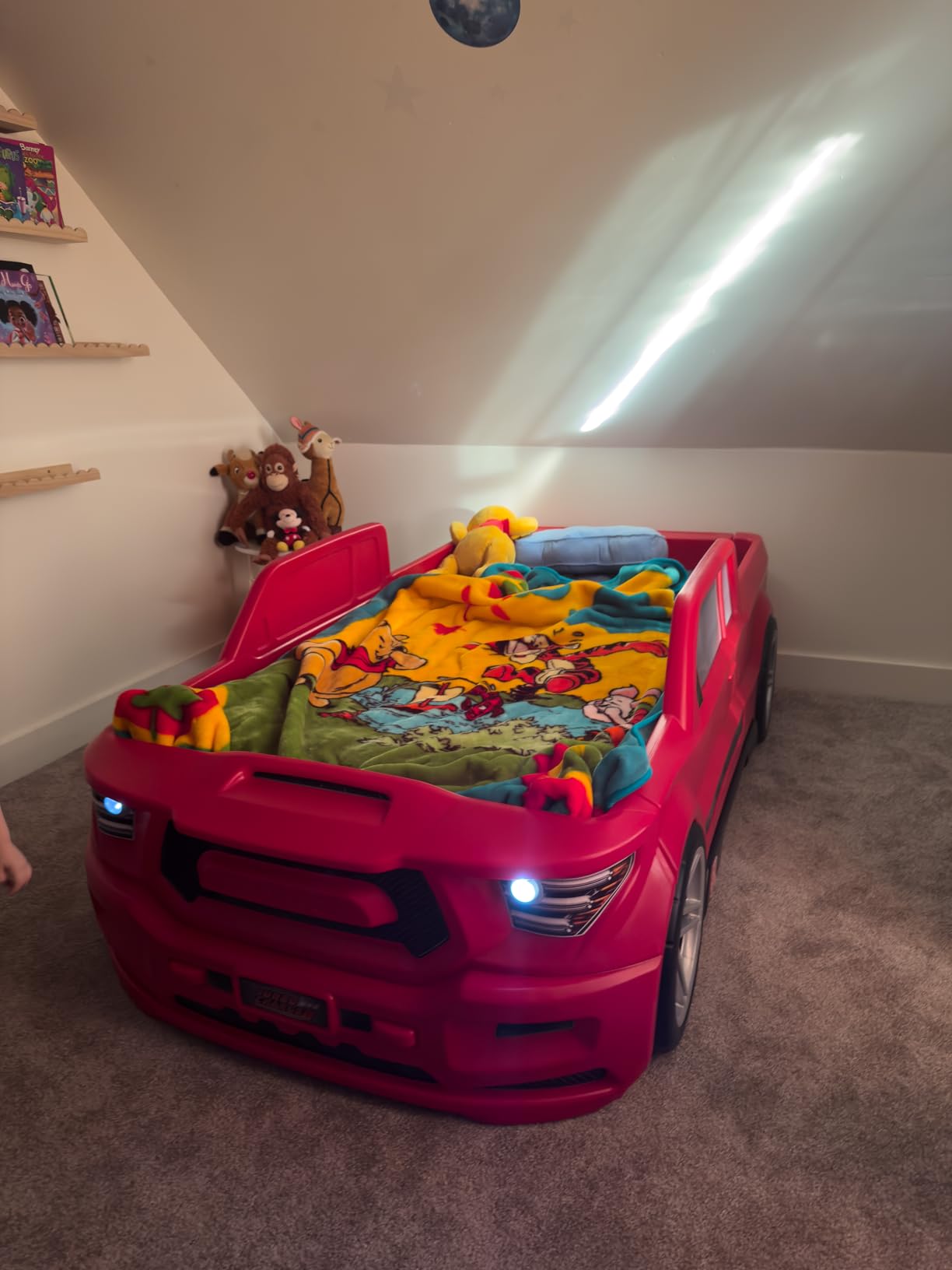 Step2 Roadster Toddler-to-Twin Bed, Crib to Twin Transition Race Car Bed, Adjustable, Ages 3+ Years Old, Easy Assembly, Red customer photo 1