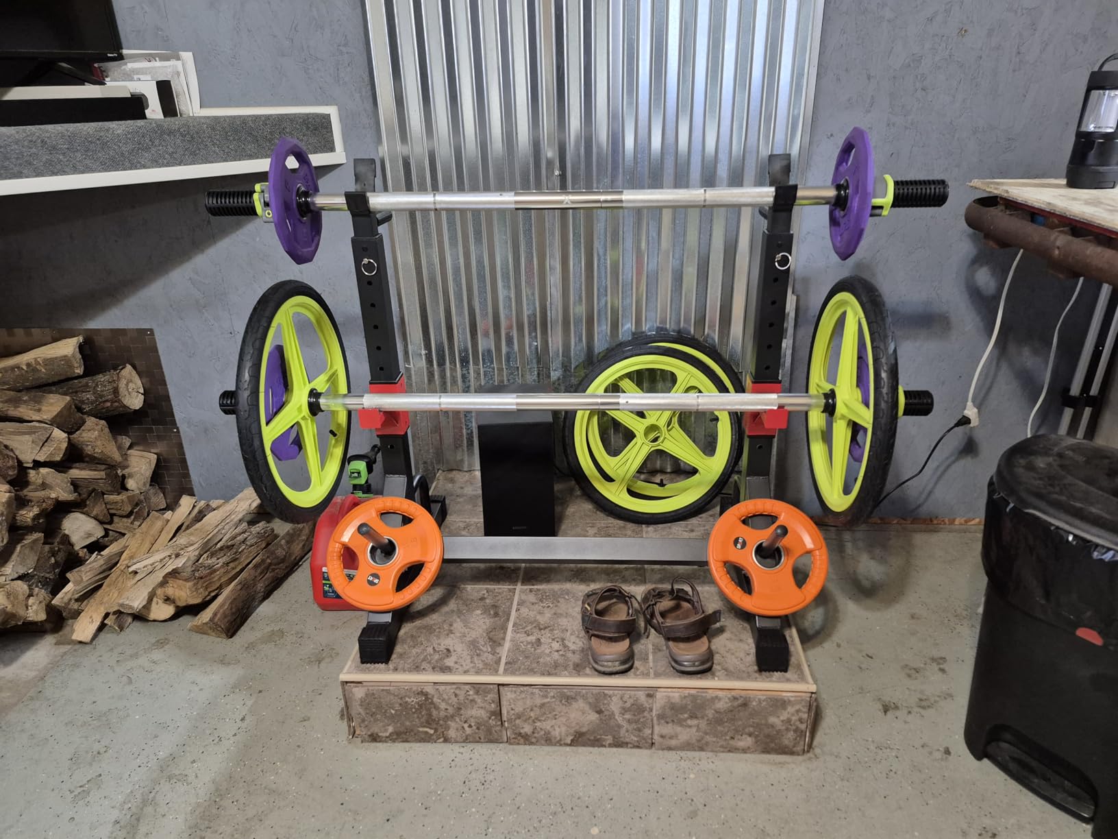 FONBEAR Adjustable Squat Rack, Barbell Rack, Bench Press 550 LBS Max Load Multi-Function Home Gym Weight Lifting Dumbbell Racks Stands - Great for Beginners and Professional Use customer photo 2
