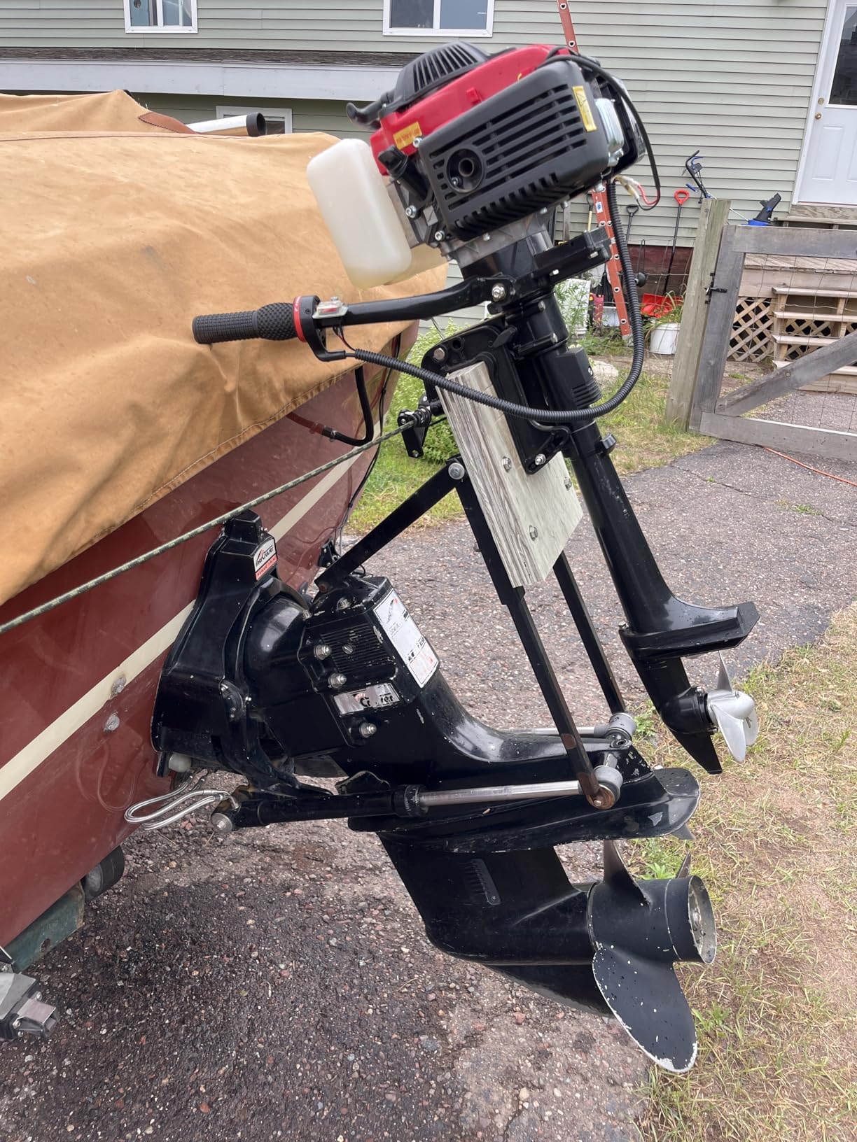 4 Stroke Outboard Motor 4 hp Outboard Boat Motors for Inflatable, Kayak, Dinghy, Canoe Small Boat, With Strong Short Shaft, Life Jacket and Manual Reverse customer photo 1