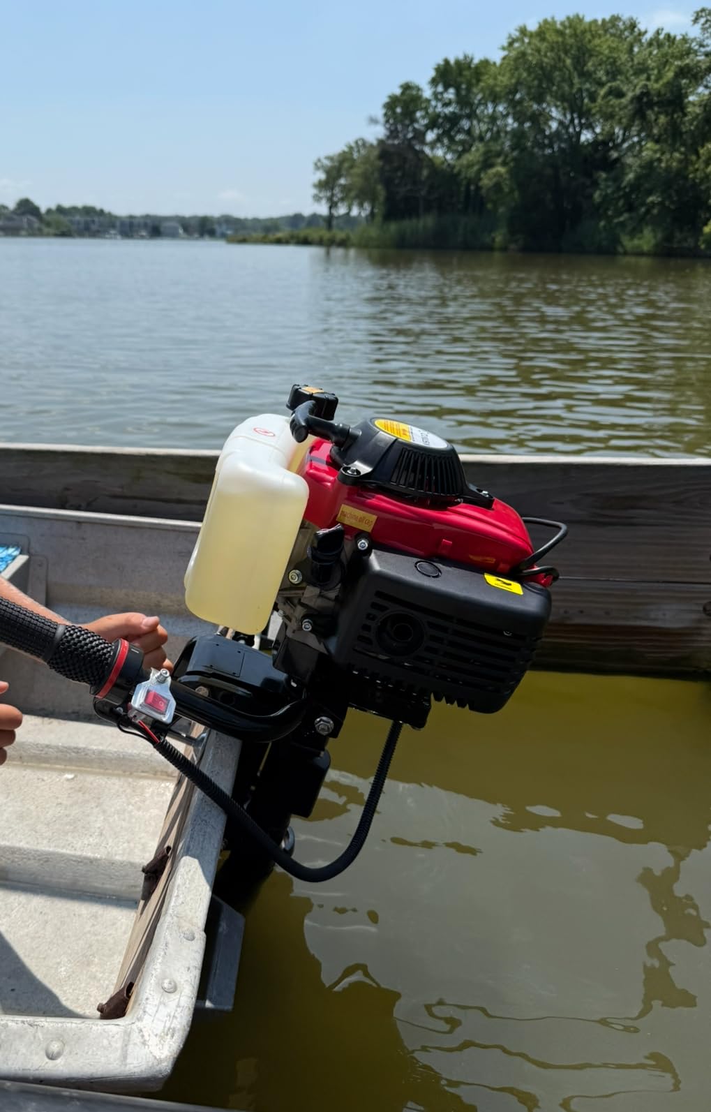 4 Stroke Outboard Motor 4 hp Outboard Boat Motors for Inflatable, Kayak, Dinghy, Canoe Small Boat, With Strong Short Shaft, Life Jacket and Manual Reverse customer photo 2