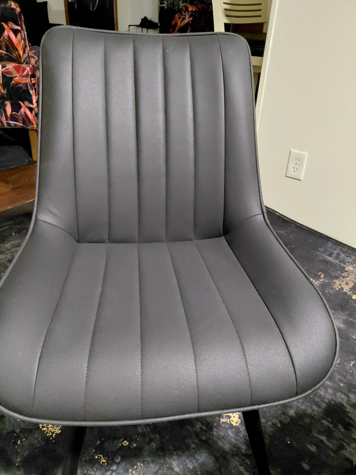 Nalupatio Modern Dining Chairs Set of 4, Comfy Dining Room Chairs with Thick Cushions, Upholstered Fabric Kitchen Side Chairs with Metal Legs, Brown customer photo 1