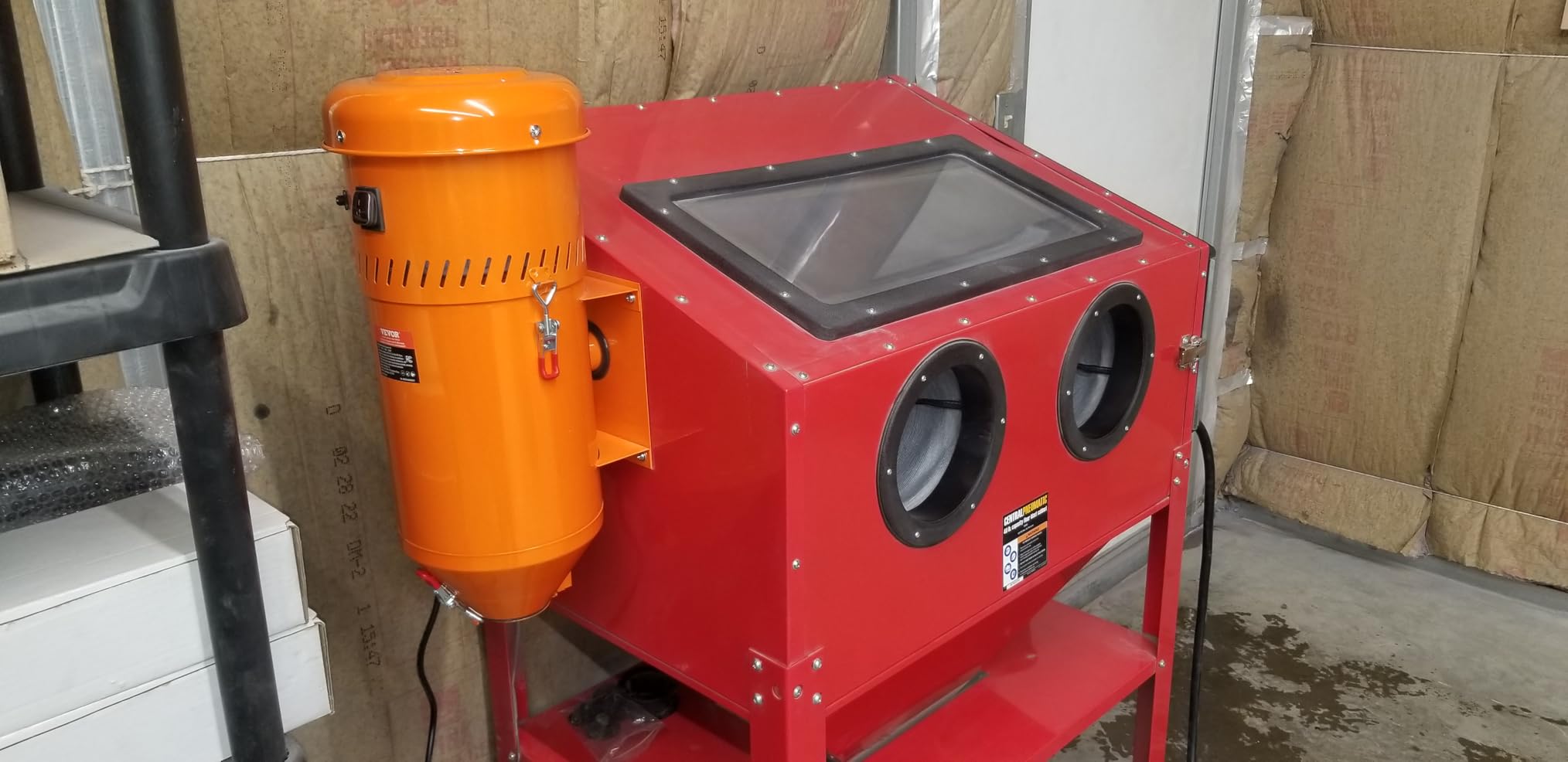 60 Gallon Sandblasting Cabinet, 40-120PSI Sand Blasting Cabinet with Stand, Heavy Duty Steel Sand Blaster with Blasting Gun & 4 Ceramic Nozzles for Paint, Stain, Rust Removal customer photo 2