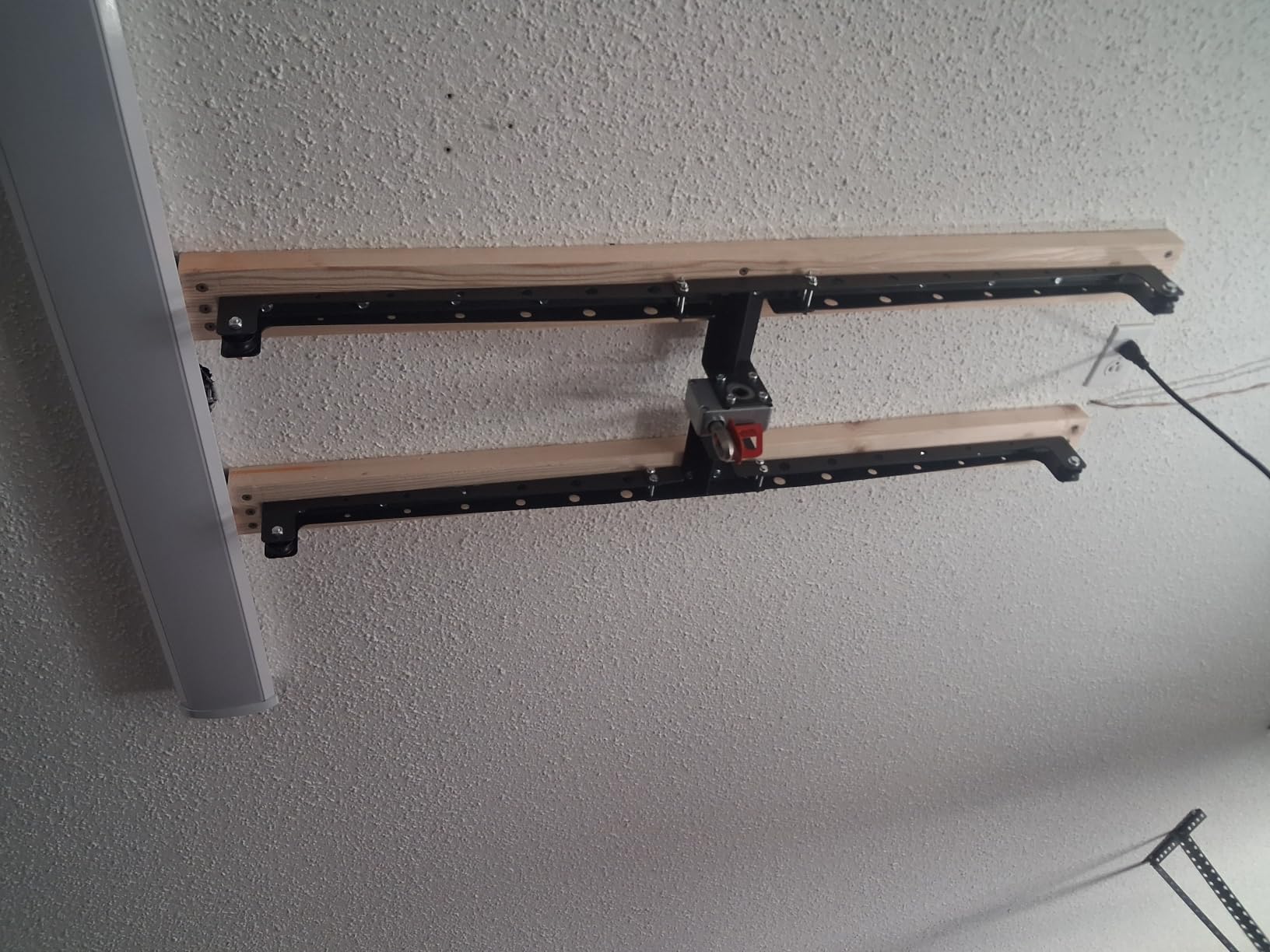 Overhead Garage Storage Rack for 8-10 FT Ceiling, Heavy-duty 4x4 FT Ceiling Storage Racks with Safety Lock, Ideal for Garage Storage Mounted Lift System and Storage Organizer, 250lb Capacity customer photo 1