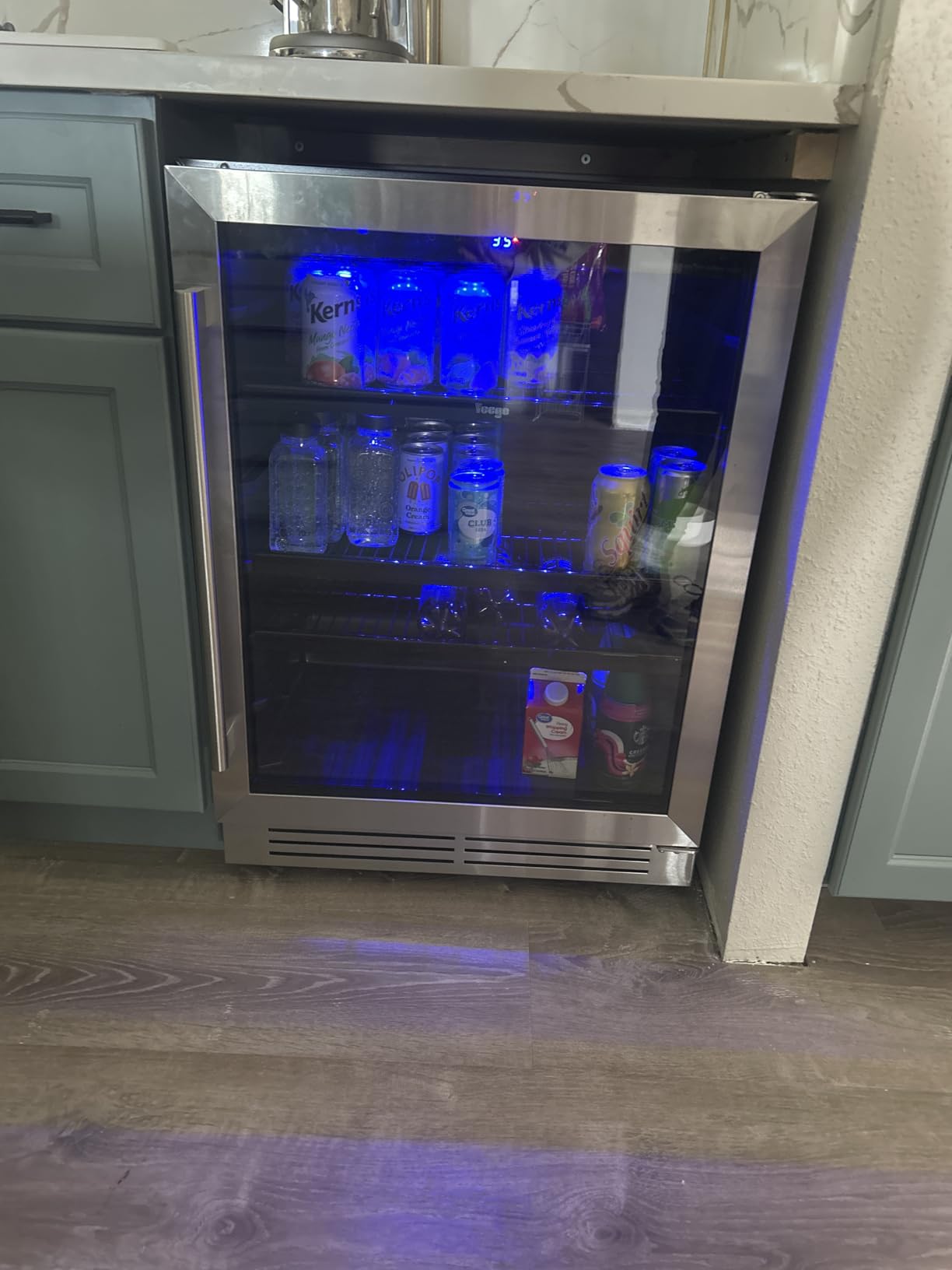 Yeego Beverage Refrigerator & Drink Fridge - 24 inch 180 Cans Beer Cooler Glass Door, 34-54F Under Counter Refrigerator Built-in for Drink Soda Wine for Bar Office Bedroom customer photo 2