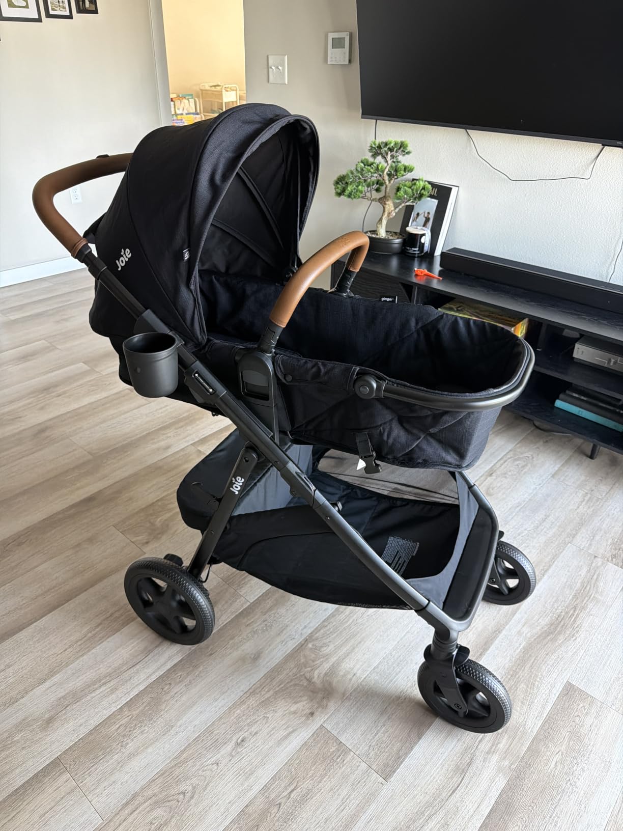 Joie Ginger and Mint Latch Travel System - 4-in-1 Travel System with Baseless Infant Car Seat & Stroller, One-Click Install, from Birth Stroller (Shale Dark) customer photo 2
