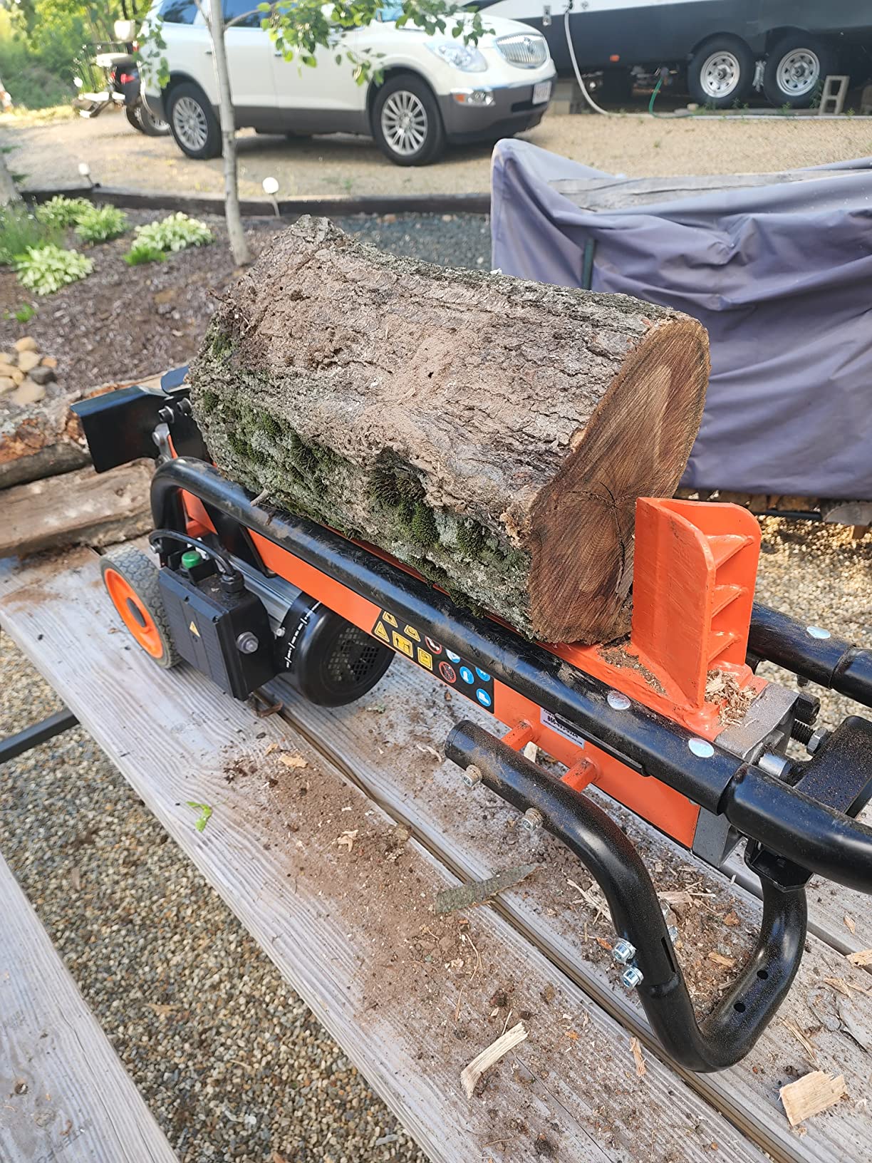 SuperHandy Log Splitter with Durable Steel Wedge, Portable Design for Firewood and Forestry Harvesting (25 Ton Gas Powered) customer photo 2