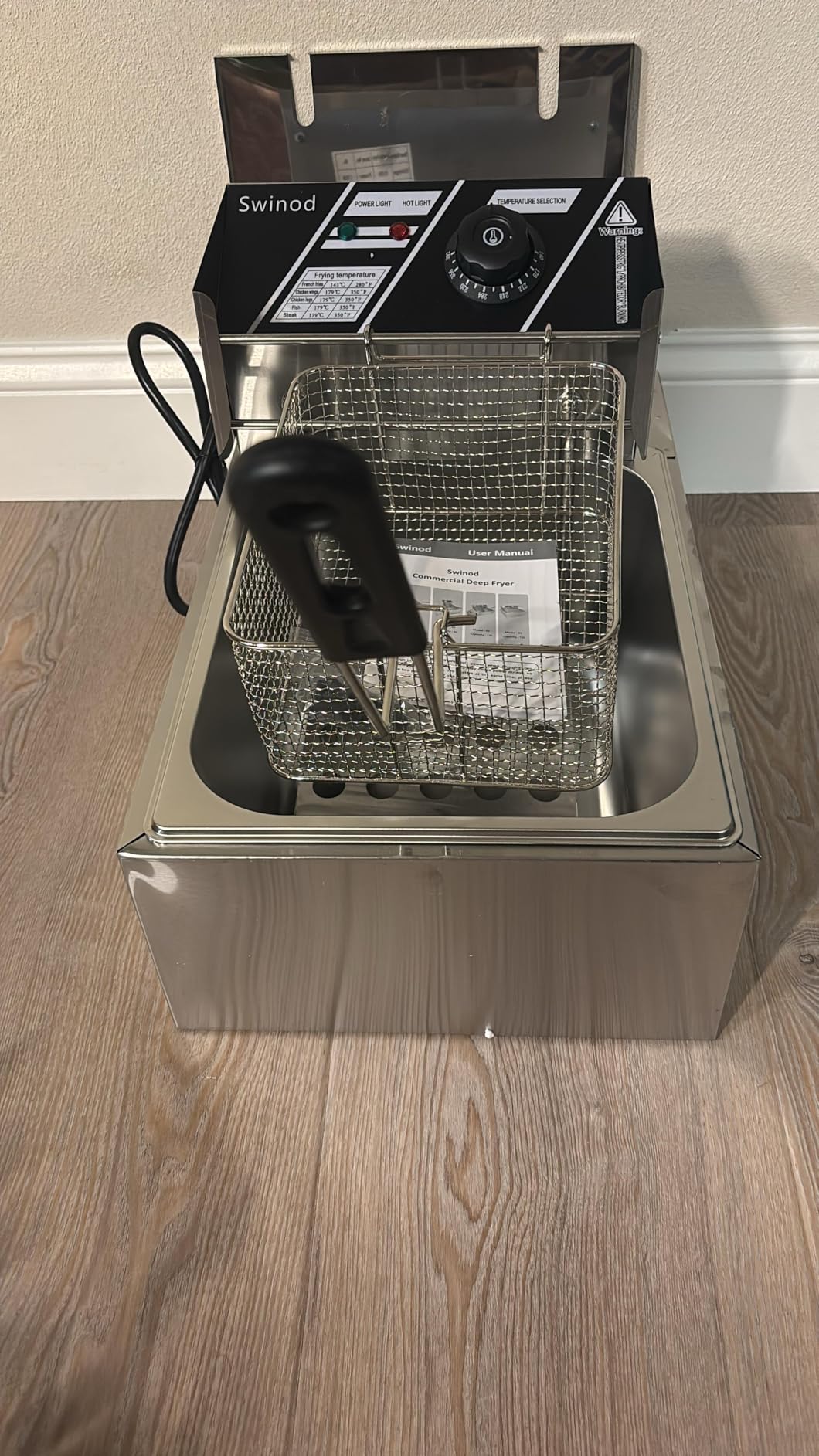 Commercial Deep Fryer with Baskets, 1700W 9.7QT/9.1L Thickened Stainless Steel Countertop Electric Oil Fryer, Large Capacity with Temperature Control customer photo 2