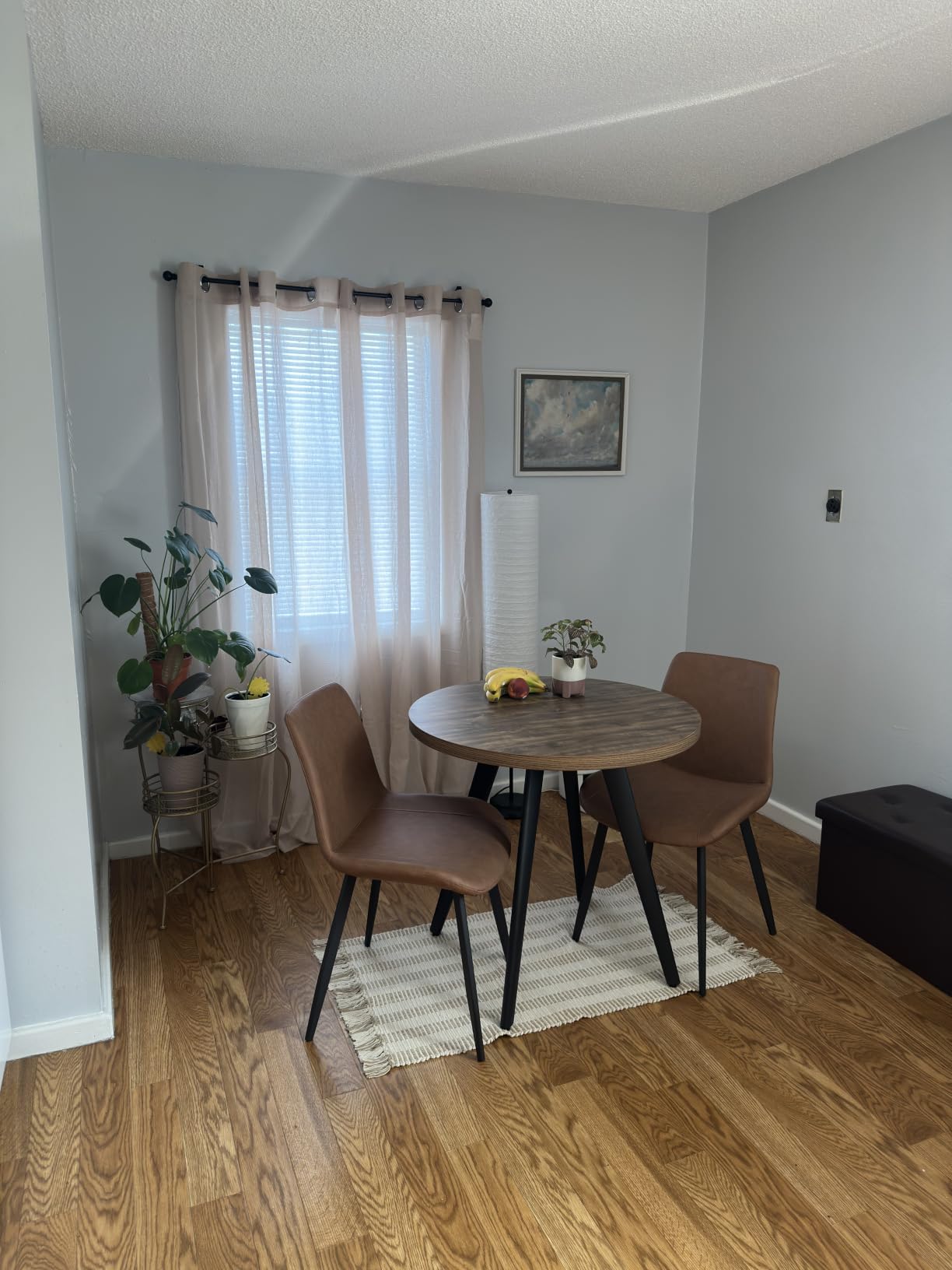 HIPIHOM Modern Dining Chairs Set of 4, Upholstered Faux Leather Cushion Seat and Sturdy Metal Legs (4 Brown Chairs) customer photo 1