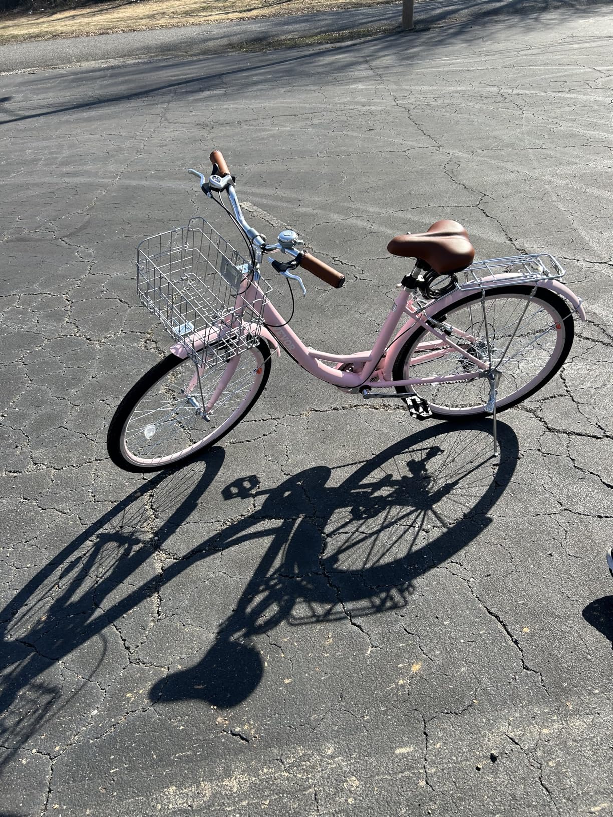 VEVOR Women Bike, 7-Speed and 1-Speed, 24-26 Inch Pink and Light Blue Beach Cruiser Bike, with Large Capacity Basket and Rear Rack, Adjustable Seat customer photo 2