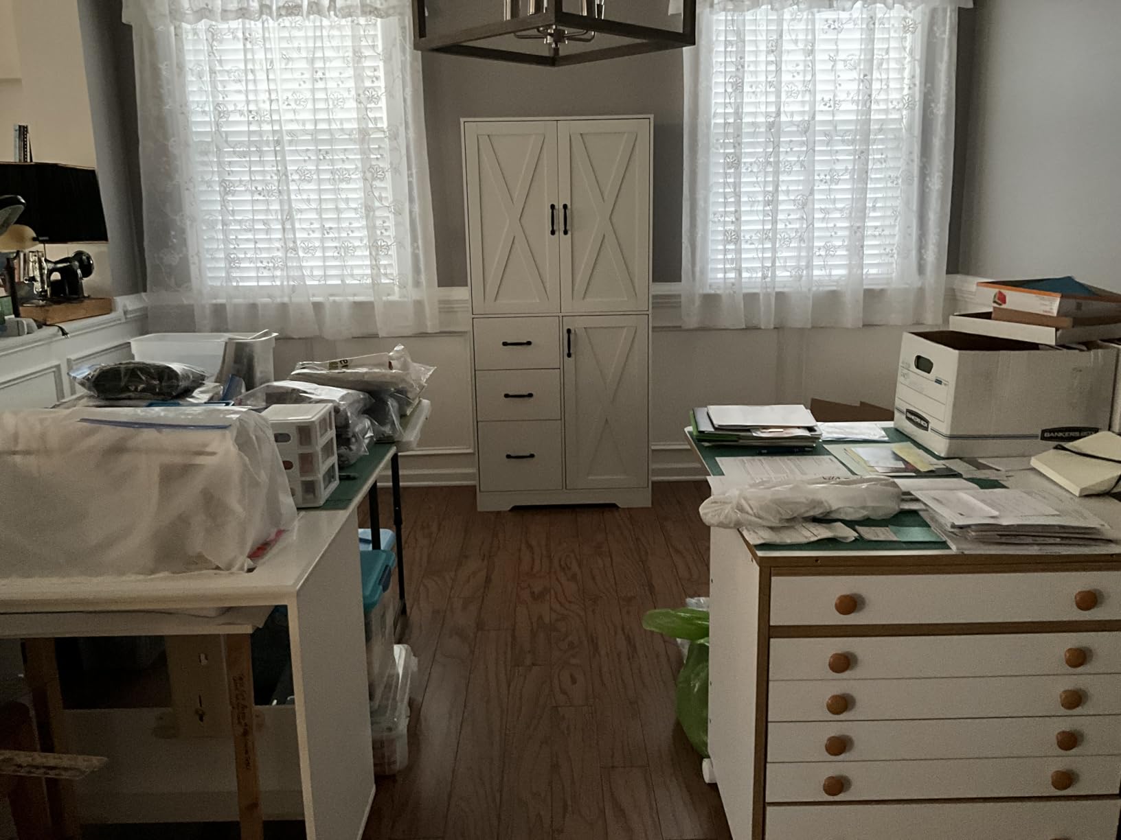 IRONCK Pantry Cabinet, 67.5 inch Tall Storage Cabinet with 3 Doors & Drawers, Farmhouse Kitchen Cabinet with Adjustable Shelves, 5 Tier Freestanding Cupboard for Kitchen, White customer photo 2