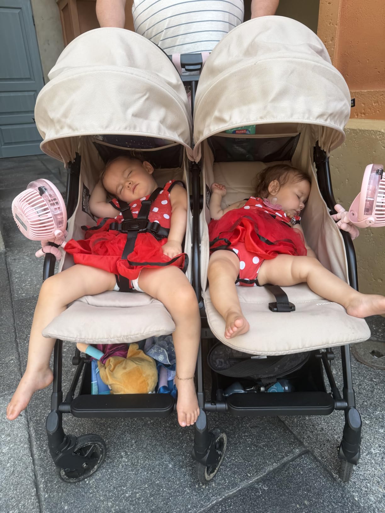 Mompush Lithe Double Stroller for Infant and Toddler, Lightweight Side by Side Twin Stroller customer photo 1
