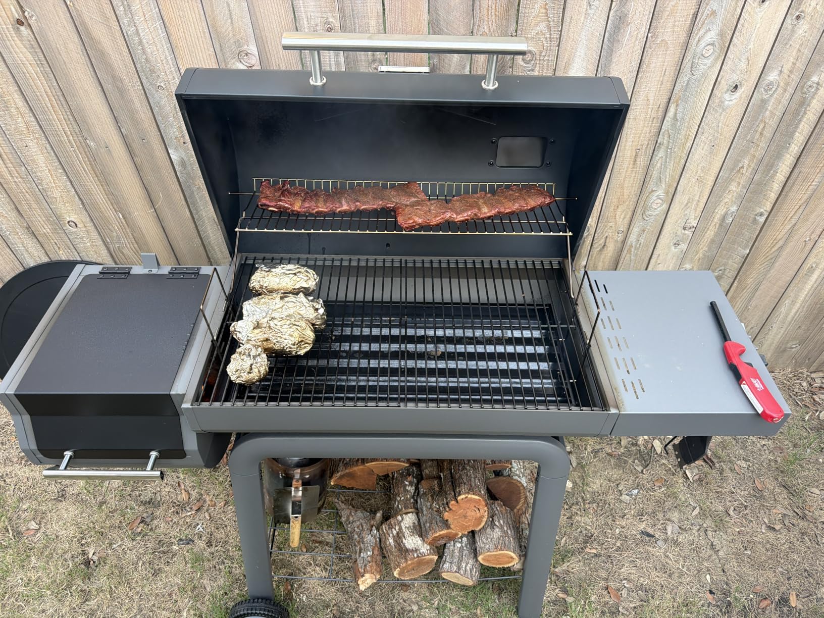 Feasto Heavy-Duty 30-Inch Charcoal Grill with Offset Smoker Grill | Side Table & 815 Sq. In Cooking Space, Outdoor BBQ Grill customer photo 1