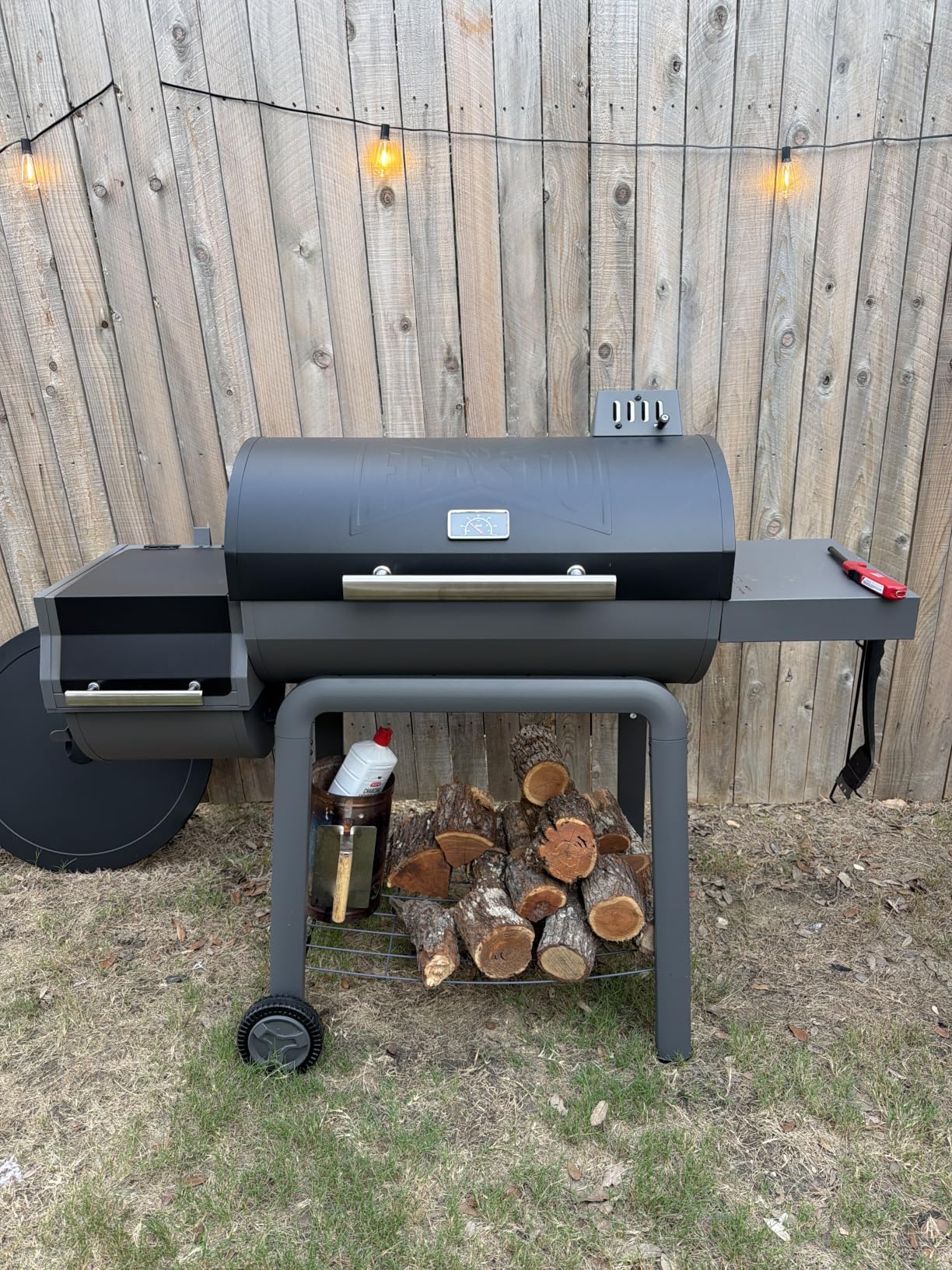 Feasto Heavy-Duty 30-Inch Charcoal Grill with Offset Smoker Grill | Side Table & 815 Sq. In Cooking Space, Outdoor BBQ Grill customer photo 2