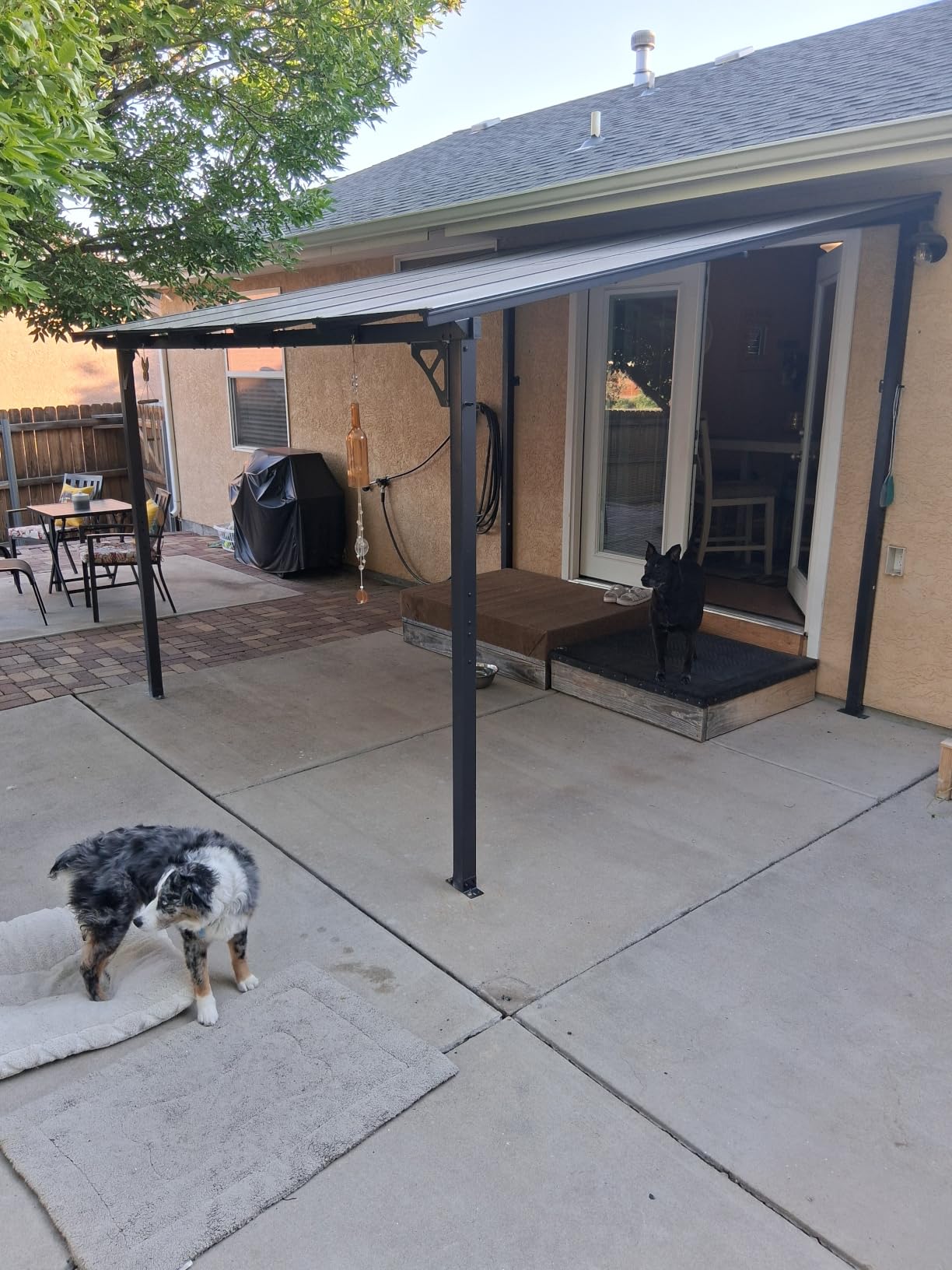 10' x 20' Lean to Gazebo Pergola, Hardtop Gazebo Metal Large Galvanized Steel Wall Mounted Pergolas on Clearance with Polycarbonate Roof, Awnings, Patio Canopy for Backyard, Deck, Porch customer photo 2
