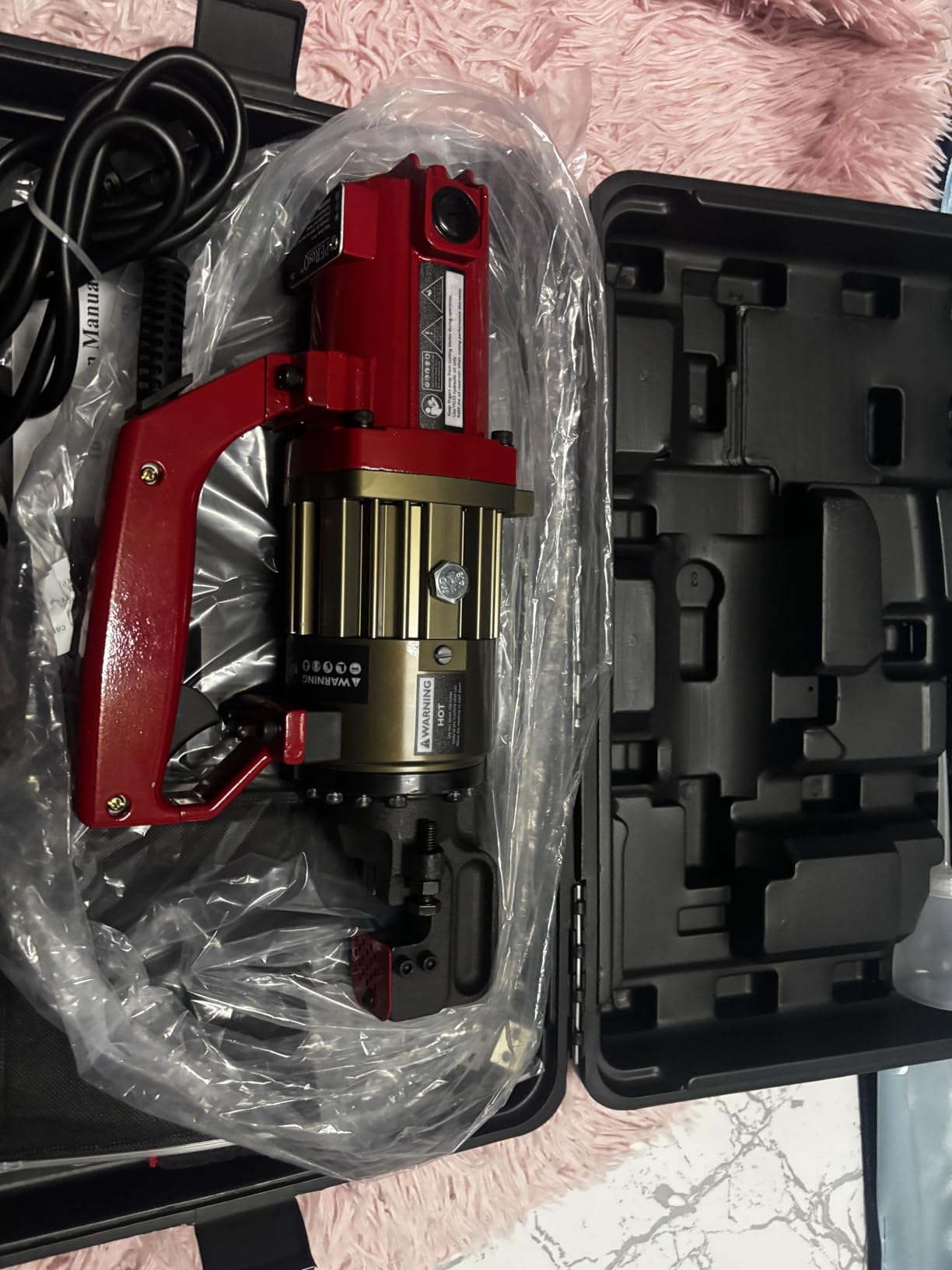 Electric Hydraulic Rebar Cutter, 1000W 120V Corded, Portable Steel Bar Cutter, 5/8