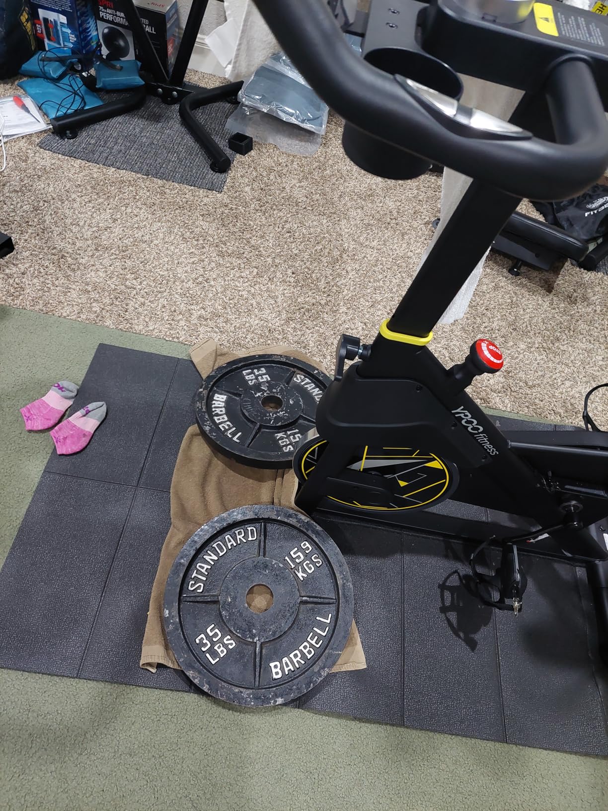 YPOO Exercise Bike, Adjustable Magnetic Resistance Stationary Bikes for Home Cardio with Exclusive App, Indoor Bike with 330lbs Weight Capacity Comfortable Seat, Tablet Mount and Fitness Courses customer photo 2