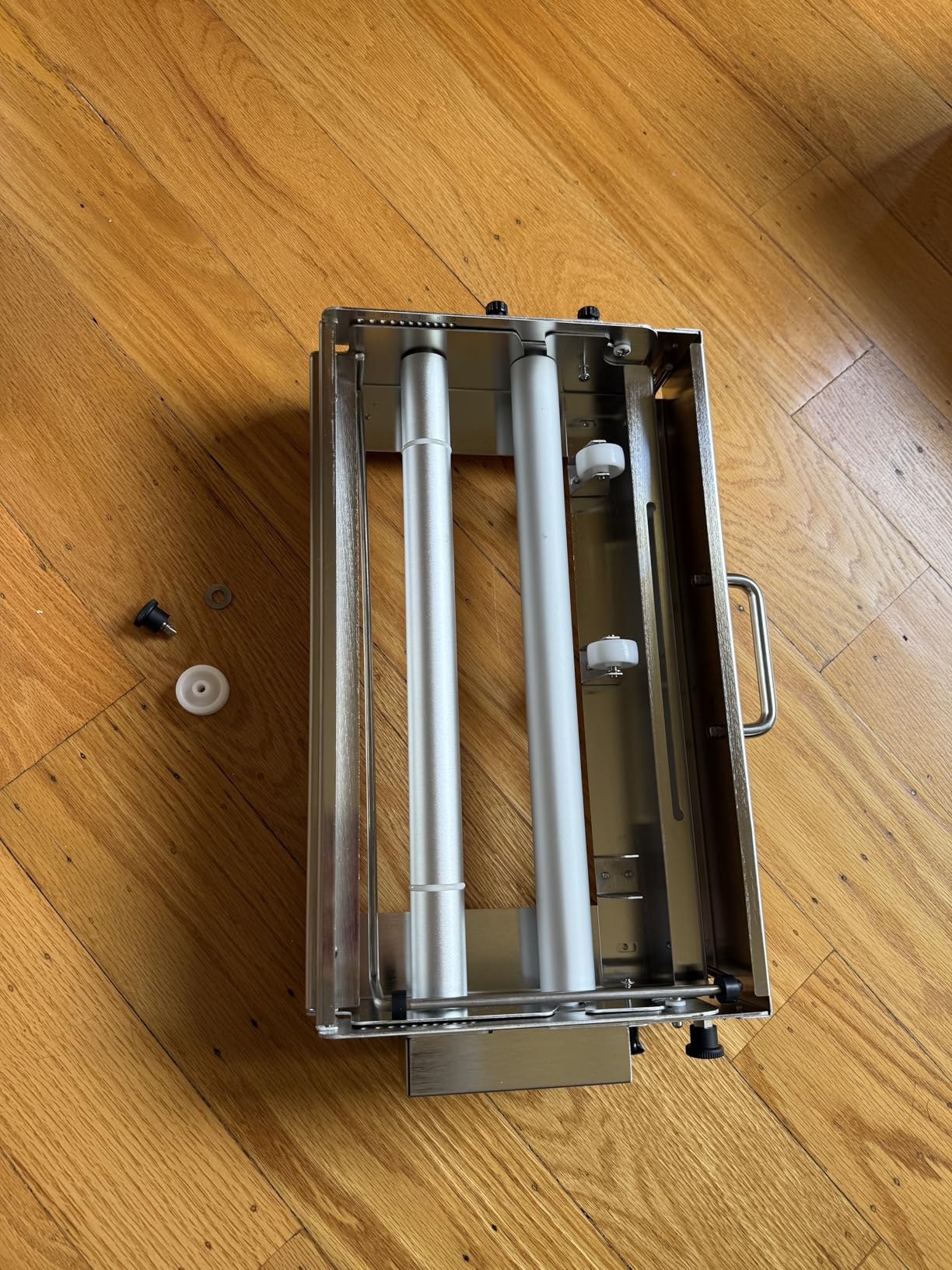 Folding Dough Rolling Machine, Manual Dough Sheeter, Compact Dough Sheeter Machine For Bakery Pizza, Dough Machine With Adjustable Thickness, Stainless Steel (2 Rolling Boards) customer photo 1