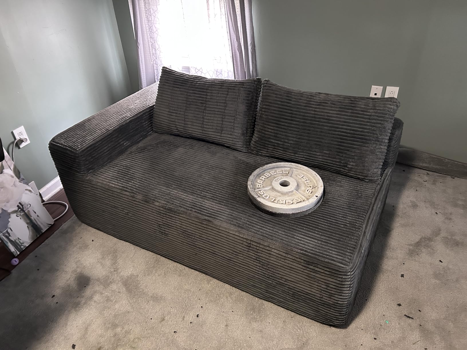 Mangodan Cloud Sectional Couch, Boneless Sofa for Living Room, Fluffy Comfy Couch with Deep Seat, Modular Sectional Sofa with L-Shaped Chaise, No Assembly Required, Dark Grey customer photo 2