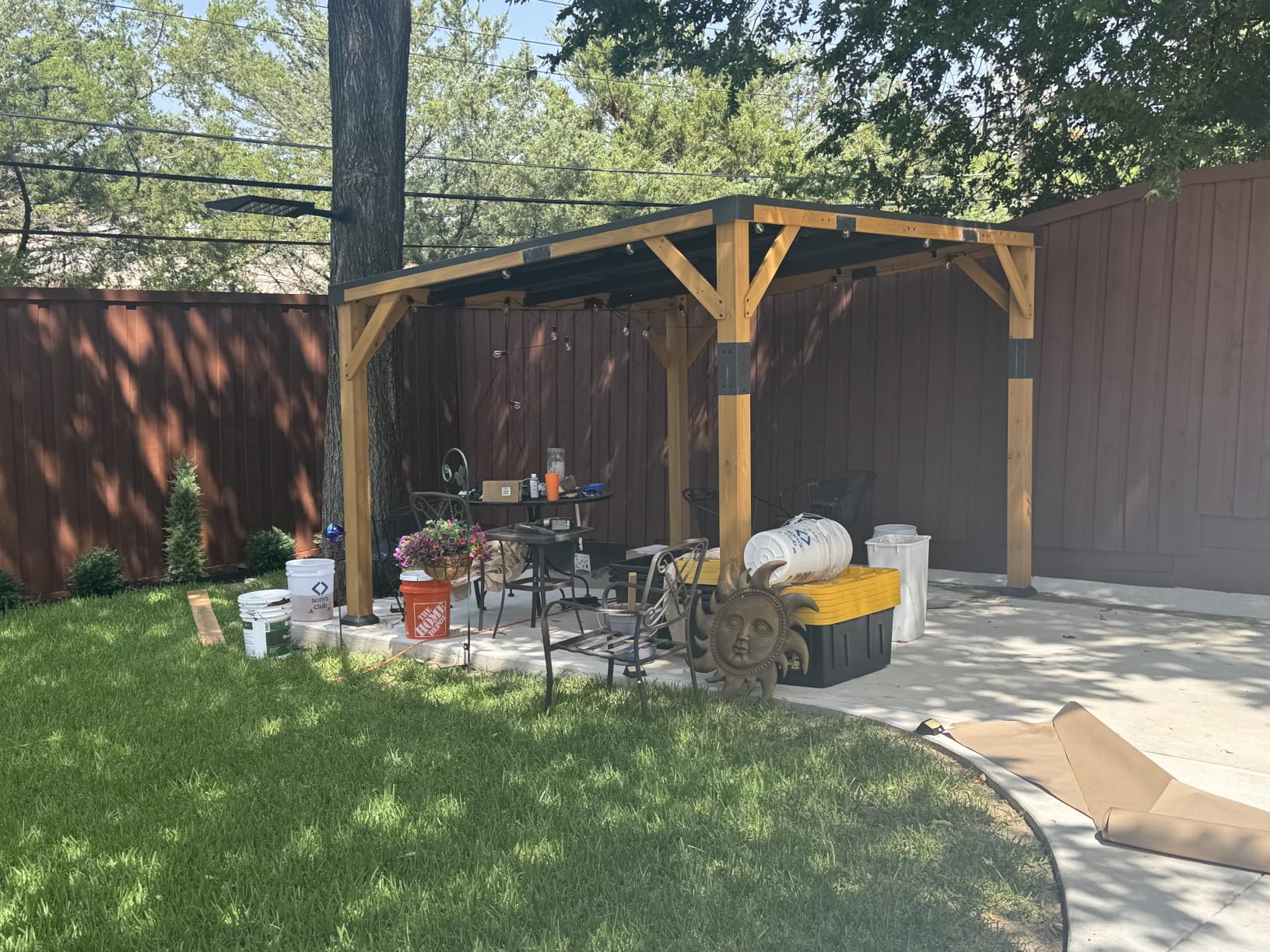 Jocisland 20' x 20' Cedar Wood Gazebo with Sloped Galvanized Steel Roof, Hardtop Gazebo Pavilion with Durable, Rot-Resistant Construction, Permanent Outdoor Pergola for Backyard, Garden & Deck customer photo 1