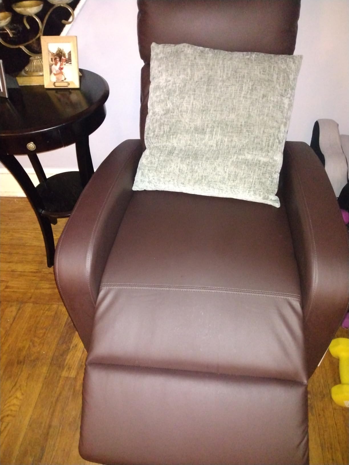Sweetcrispy Massage Recliner Chair for Adults, Adjustable Home Theater Seating with Lumbar Support for Living Room, Modern Fabric Reclining for Small Space, Grey customer photo 1