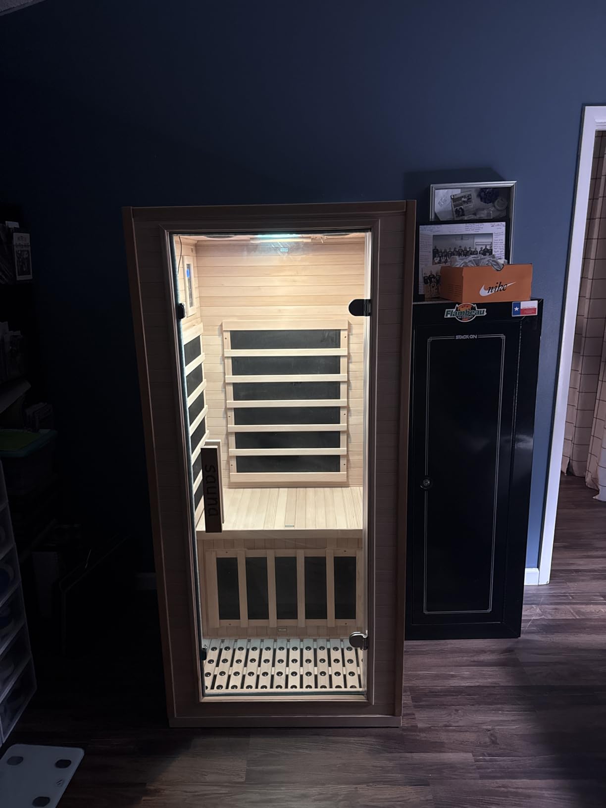 2-3 Person Far Infrared Sauna for Home - 11 Low EMF Carbon Fiber Heat with Bluetooth & Chromotherapy, Natural Canadian Hemlock Wood Indoor Spa for Bedroom, Apartment, Gym, Gift (110V, 2100W) customer photo 2