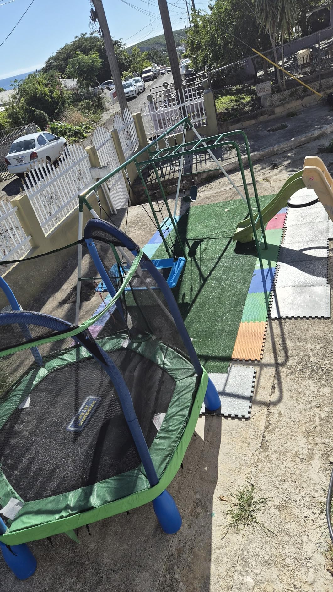 Hapfan Swing Sets for Backyard with Monkey Bars, Belt Swing, Platform Swing, Climbing Net, Trapeze Bar, Outdoor Playset for Kids (Black & Orange) customer photo 2