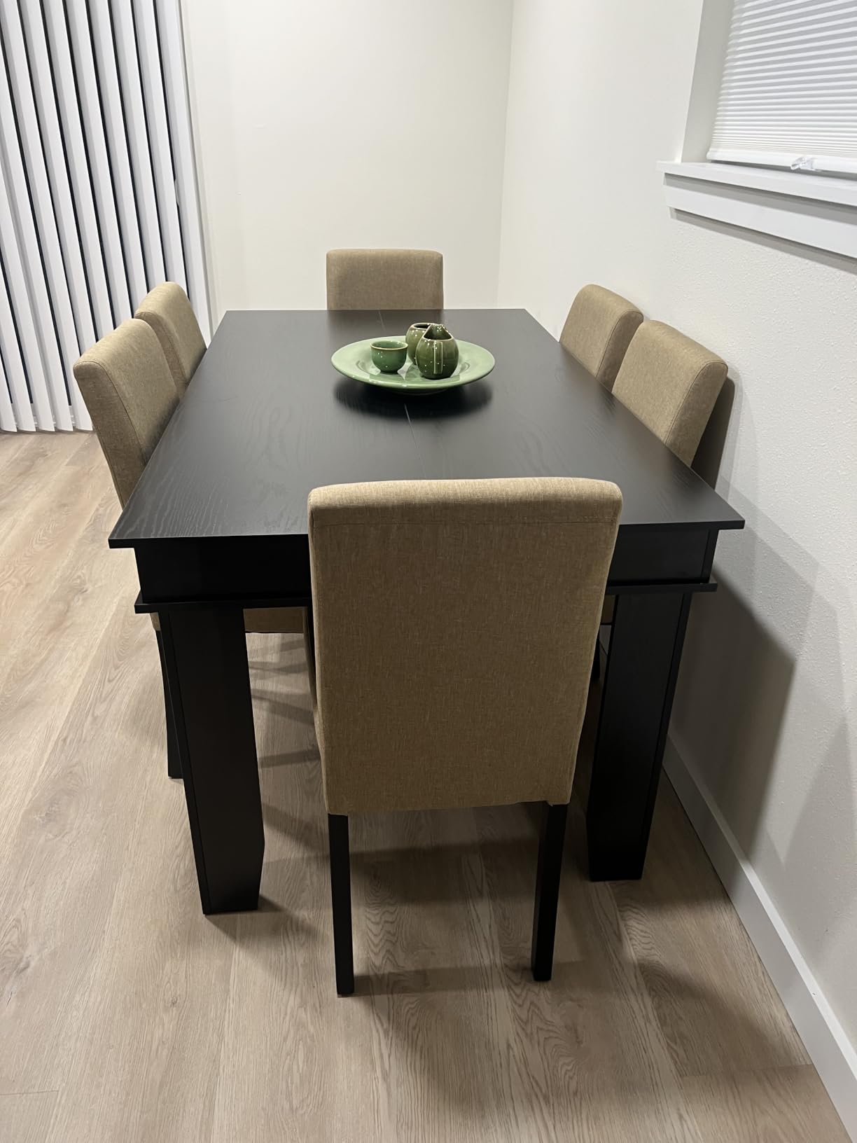GarveeHome Farmhouse Dining Table for 6-8 People, 71 in Long Kitchen Tables with Wooden Sturdy Frame, 6 ft Large Rectangular Dinner Table for Dining Room, Kitchen, Dark Walnut, 71