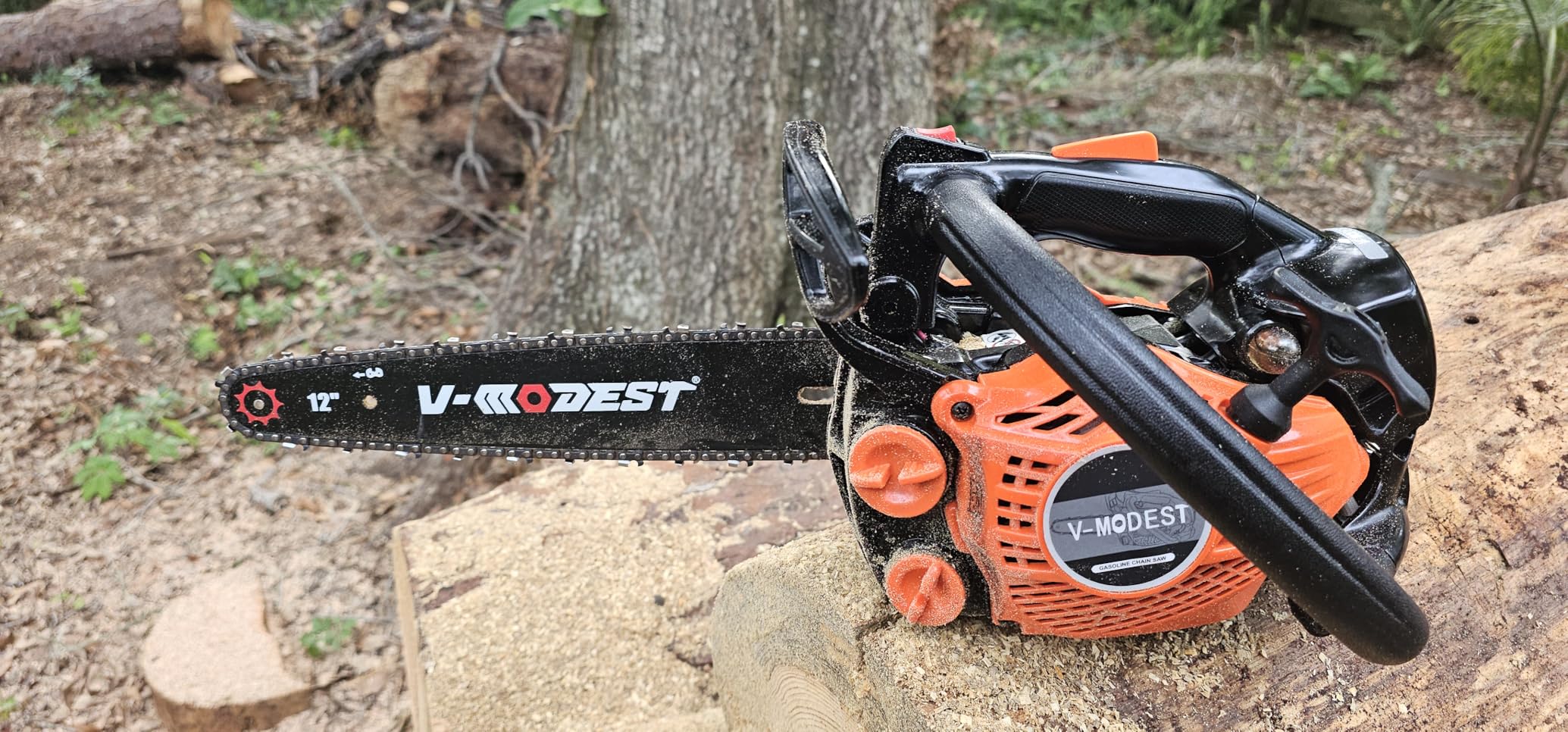Gas Chainsaw 12 inch, Top Handle Chainsaw 25cc 2-Stroke Small Gas Powered Chain Saw, Lightweight 5.5 lbs, 1/4