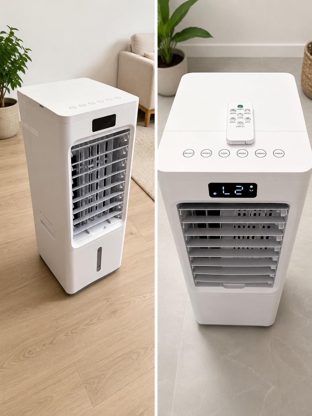 Swamp Cooler, 6L Windowless Portable Air Conditioners, 4 Modes & 3 Speeds, 3-IN-1 Evaporative Air Cooler with 4 Ice Packs, 12H Timer, Remote, Auto Oscillating, Quiet Cooling Fan customer photo 1