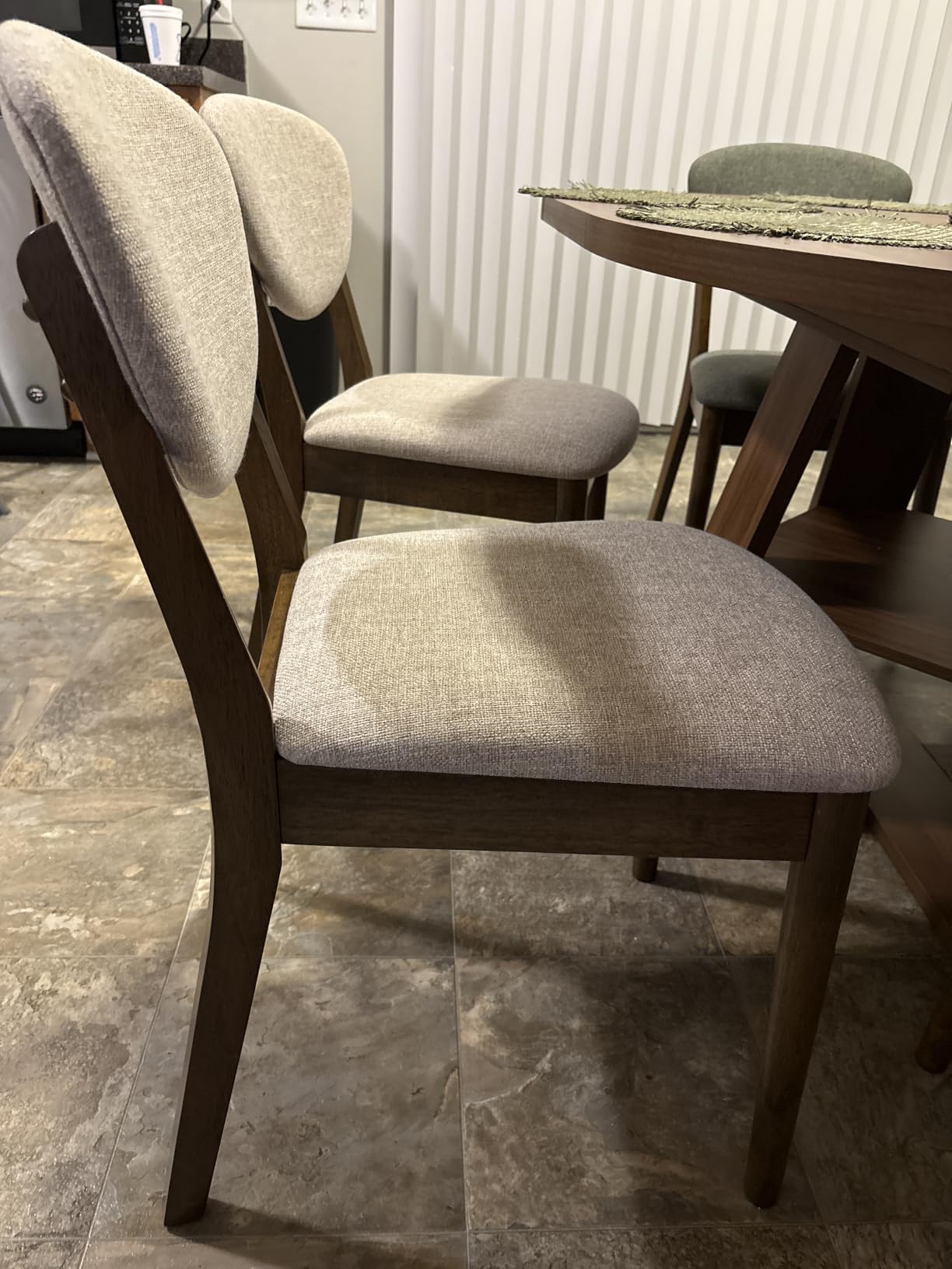 Best Choice Products Wooden Dining Chairs, Wood Mid-Century Modern Upholstered Side Chairs, Farmhouse Cushioned Dining Chairs Set of 4 for Dining Room - Walnut/Cream customer photo 1