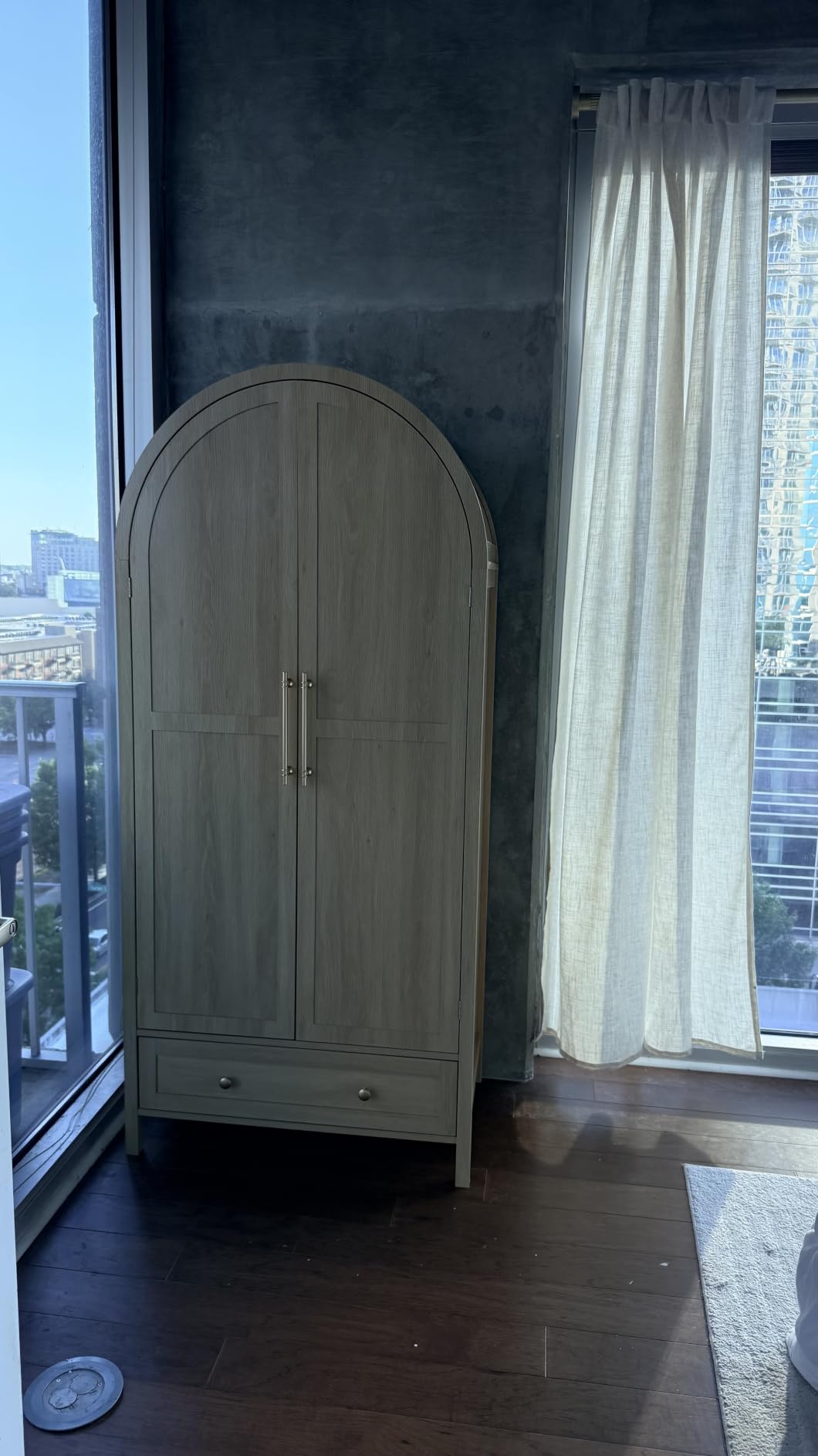 VINGLI Arched Wardrobe Closet Armoire with Drawer, 70