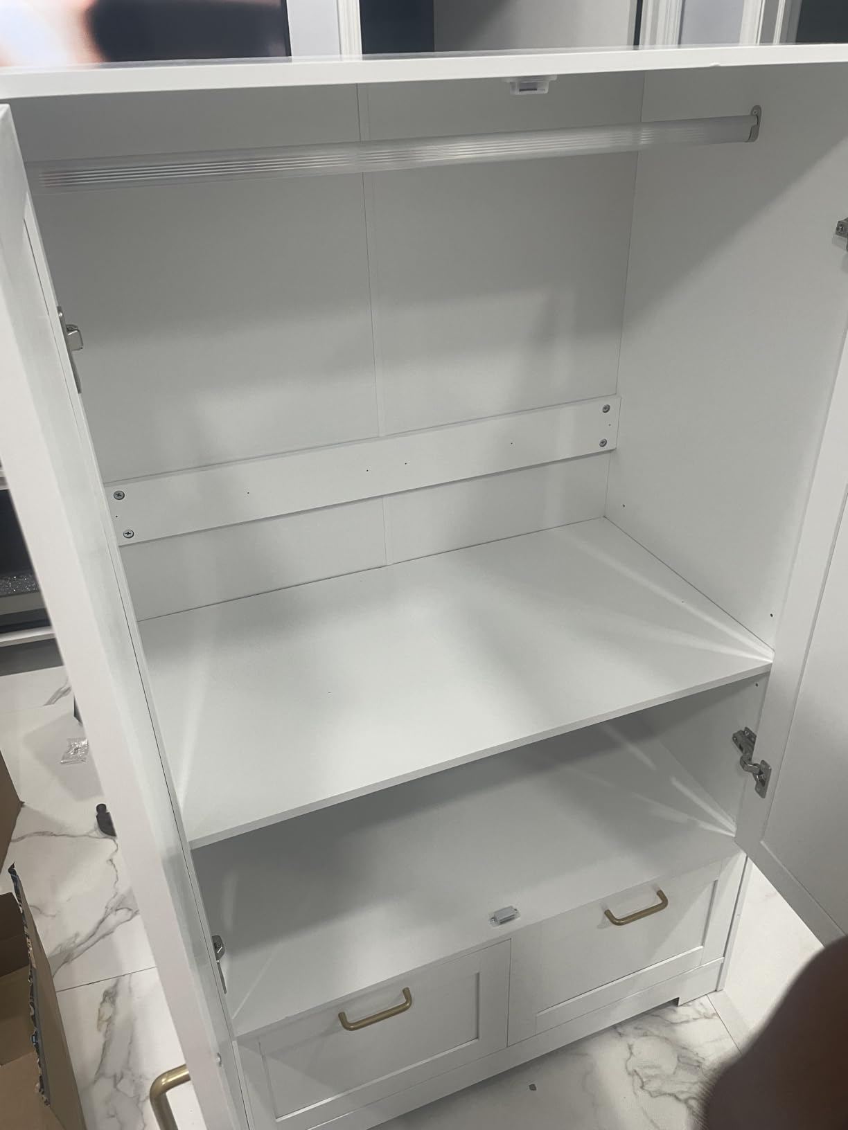 VINGLI Arched Wardrobe Closet Armoire with Drawer, 70