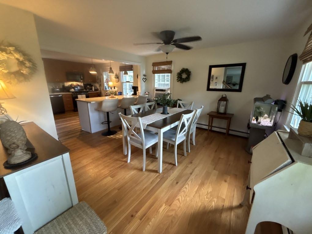 AMERLIFE 79 Inch Farmhouse Dining Table for 6 to 8, Large Rectangular Solid Wood Kitchen Dining Table with Roman Conical Legs, Rustic Dining Room Table for Family Gatherings, Rustic Cream customer photo 1
