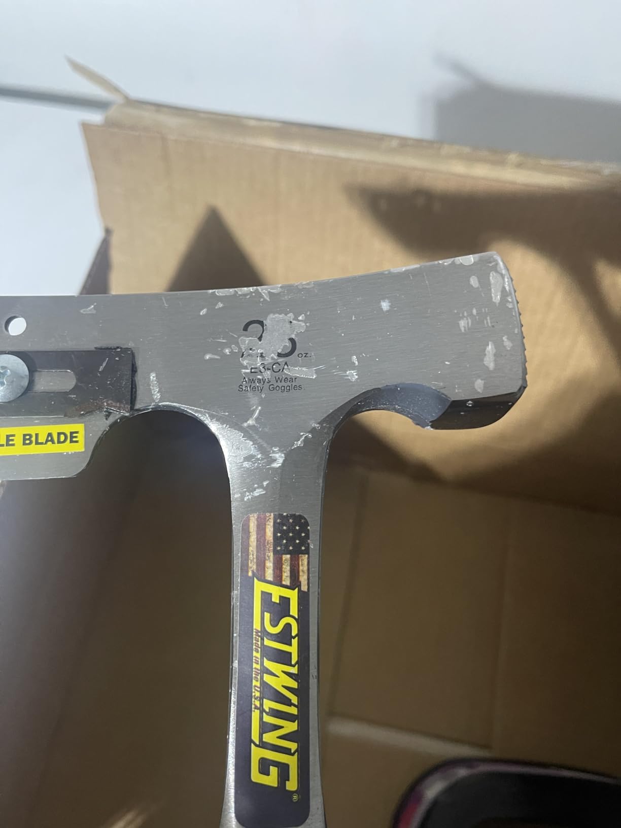 ESTWING Shingler's Hammer, 28oz Roofing Hatchet, E3-CA | Made in USA, Versatility On The Job, Solid Steel Milled Face, Forged In One Piece, Patented Shock Reduction Grip customer photo 1