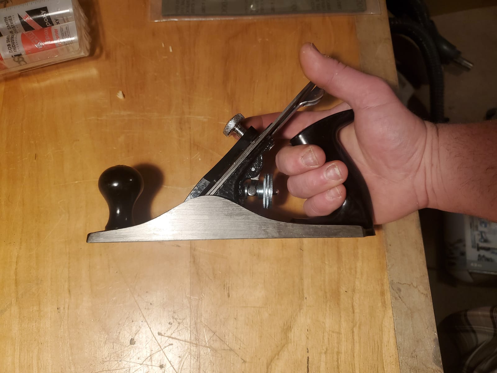 GreatNeck C4 Bench Hand Plane (9 Inch), 2 Inch Cutter, Adjustable to Control the Blade, Cast Iron Body, Quality Plastic Ergonomic Handles customer photo 1