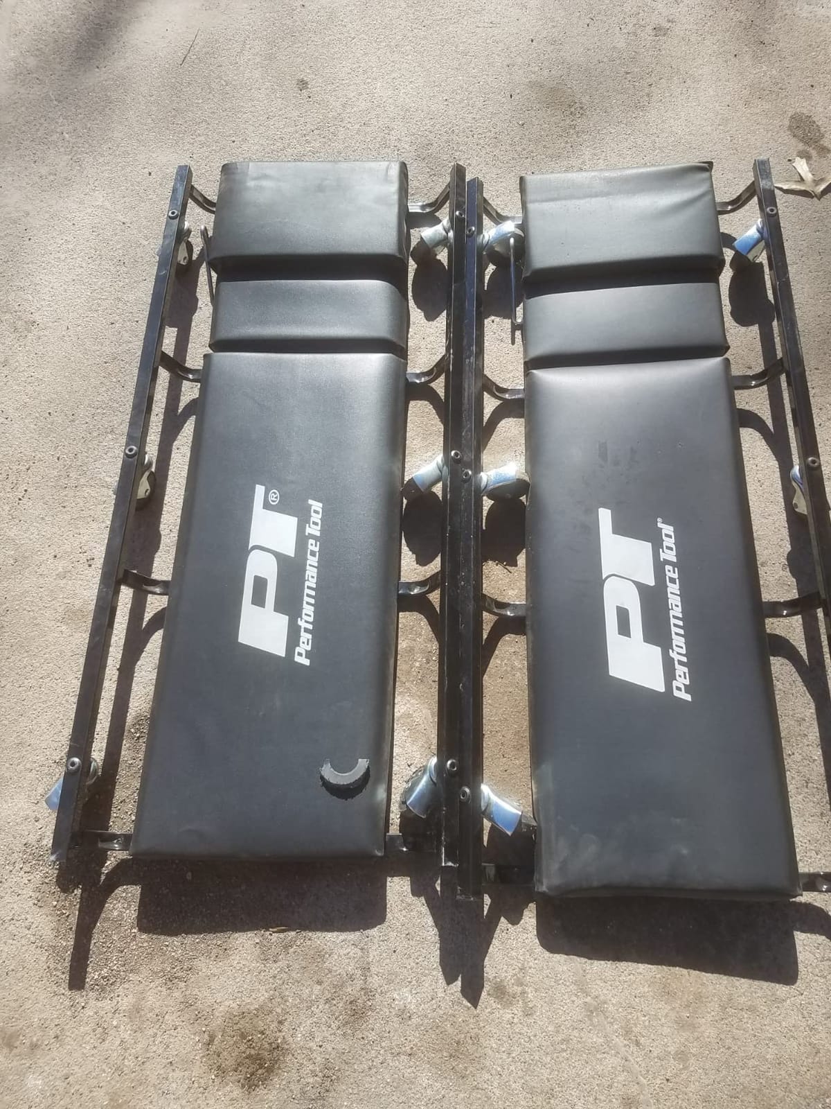 Performance Tool W85005 40 in. 6-Caster Rolling Shop Creeper | Automotive mechanics creeper with adjustable headrest. Heavy duty steel frame. Padded deck. 350 Lb capacity customer photo 1