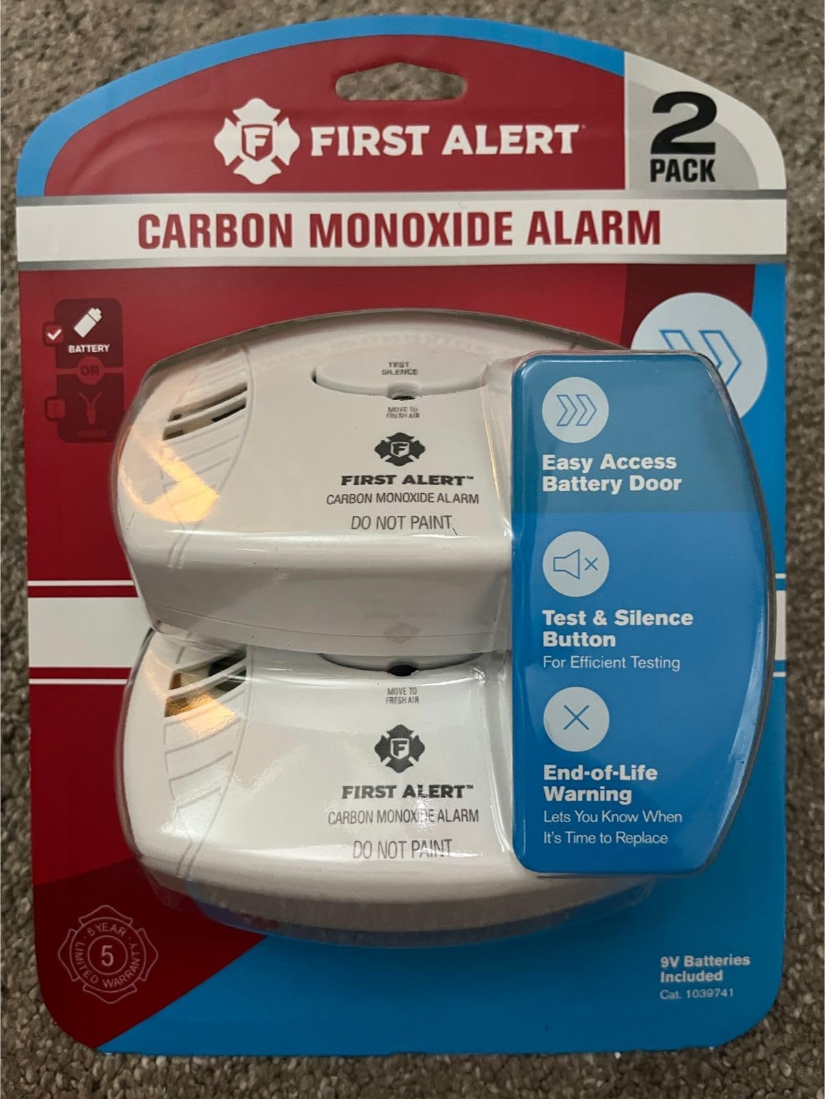 First Alert CO400 Carbon Monoxide (CO) Detector, Battery Operated Alarm, 1-Pack customer photo 1