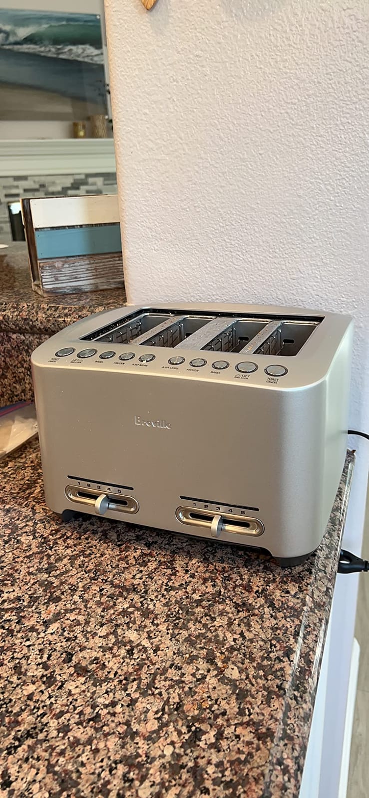 Breville BTA840XL Die-Cast Smart Toaster, 4 Slice, Brushed Stainless Steel | Toast bagels and thick bread evenly in wide slots with variable browning control | Includes 'A Bit More' and 'Lift & Look' customer photo 2