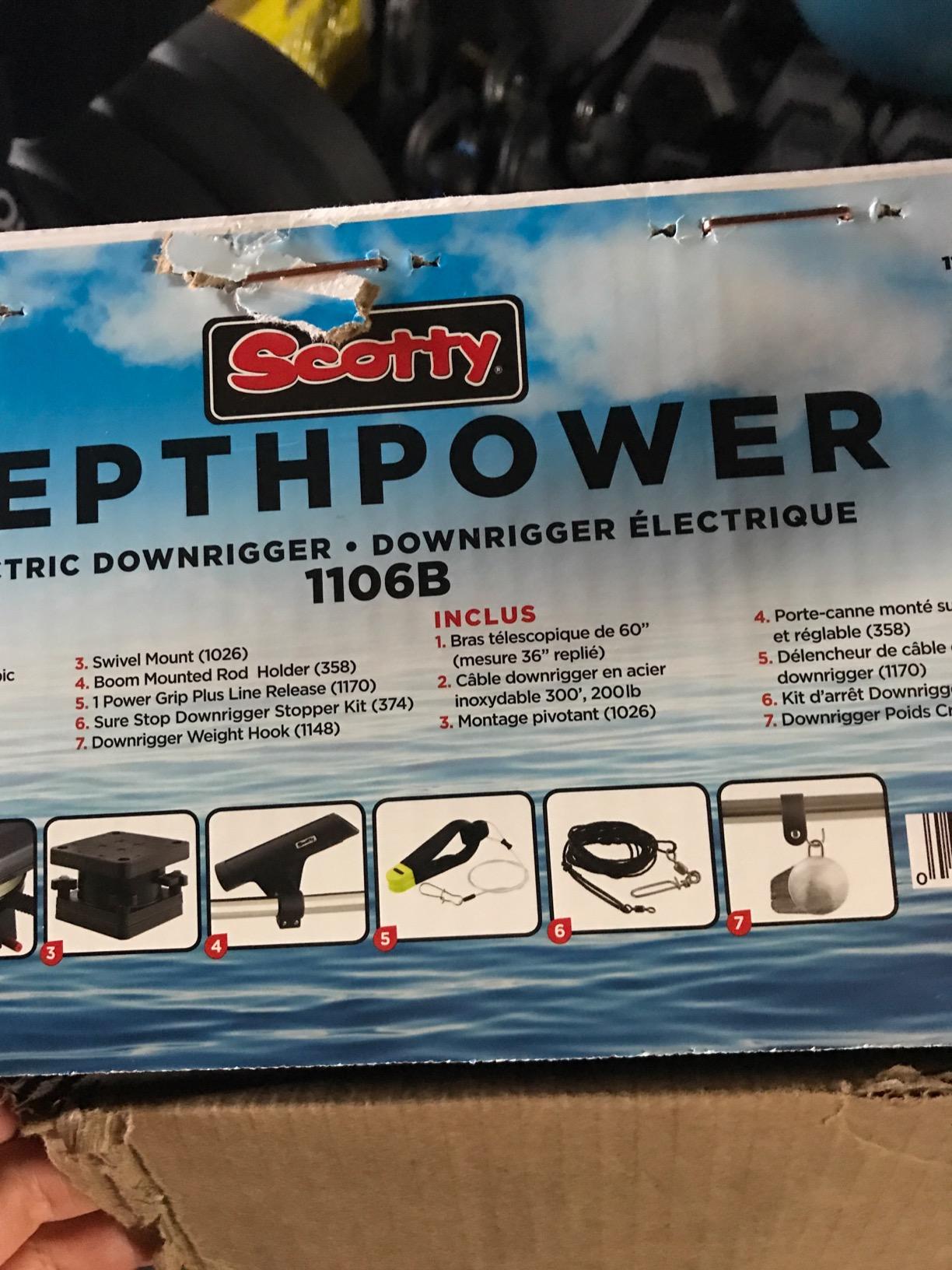 Scotty #1106 Depthpower Electric Downrigger w/ 60-Inch Telescopic Boom & Swivel Base, Rod Holder, Black, Large | Equipped with 250 Feet of 150 Pound Test Stainless Steel Cable customer photo 1