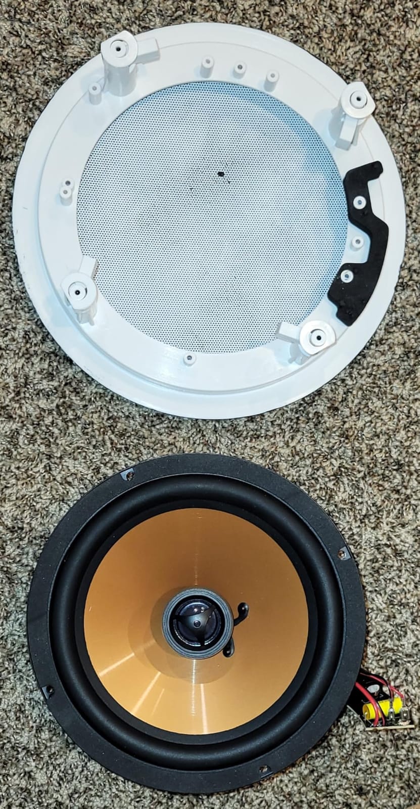Micca M-8C 8-Inch 2-Way in-Ceiling Speaker, Round, Paintable, White - 9.4-Inch Cutout Diameter, Whole House Audio, 8