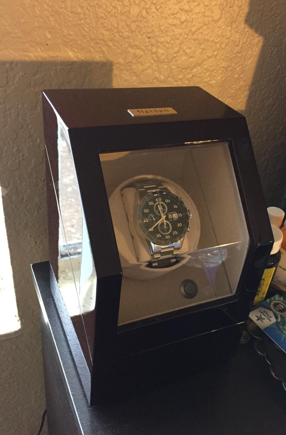 Heiden Watch Winder Single Watch Winders - Japanese Motor - AC Adapter Included - Can Run on Batteries - 12 Multiple Settings - Zero Magnetization Automatic Watch Winder for Rolex customer photo 2