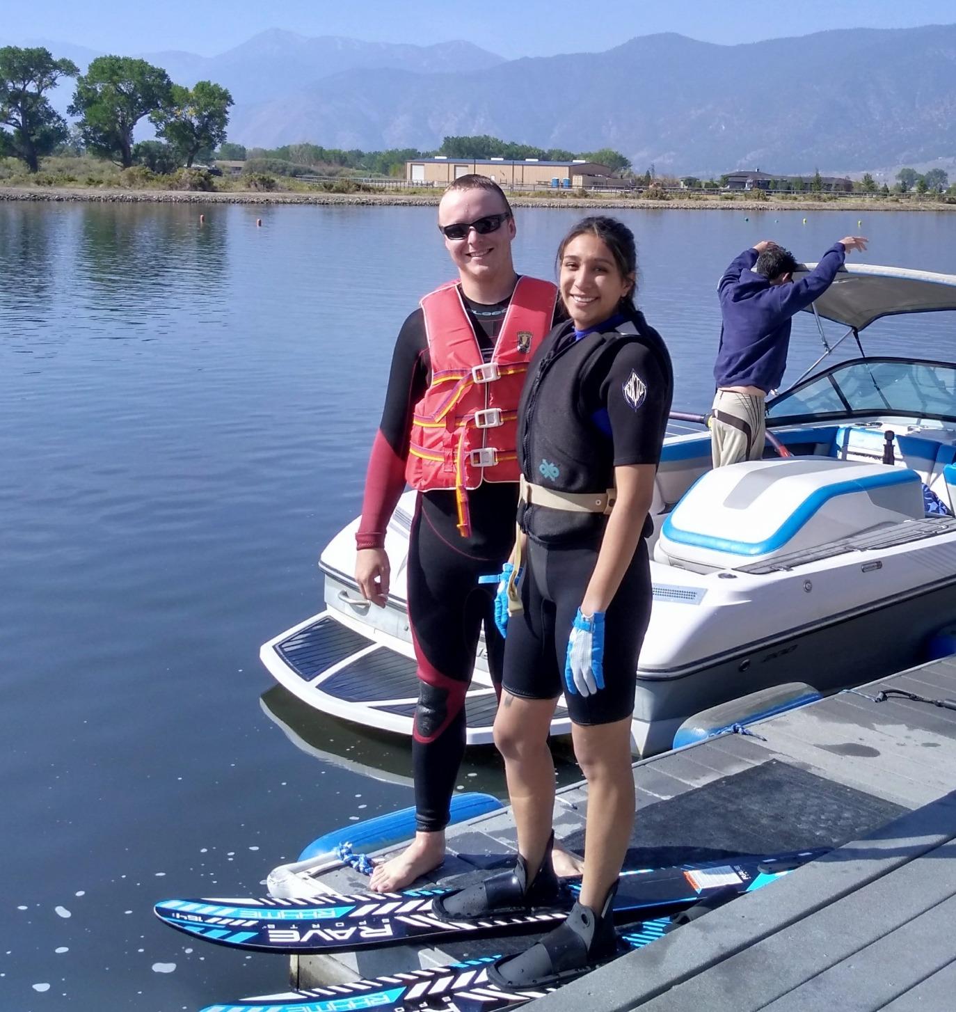 RAVE Sports Pure Combo Water Skis - Adult Black/Blue customer photo 2