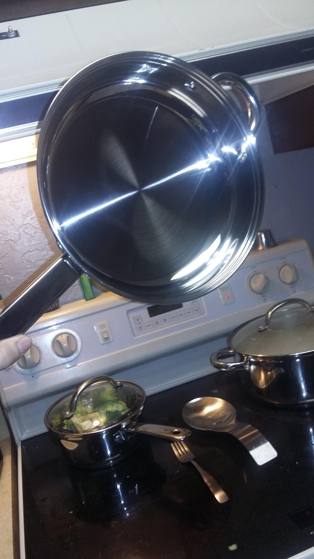 Cook N Home Kitchen Cookware Sets, 12-Piece Basic Stainless Steel Pots and Pans, Silver customer photo 2